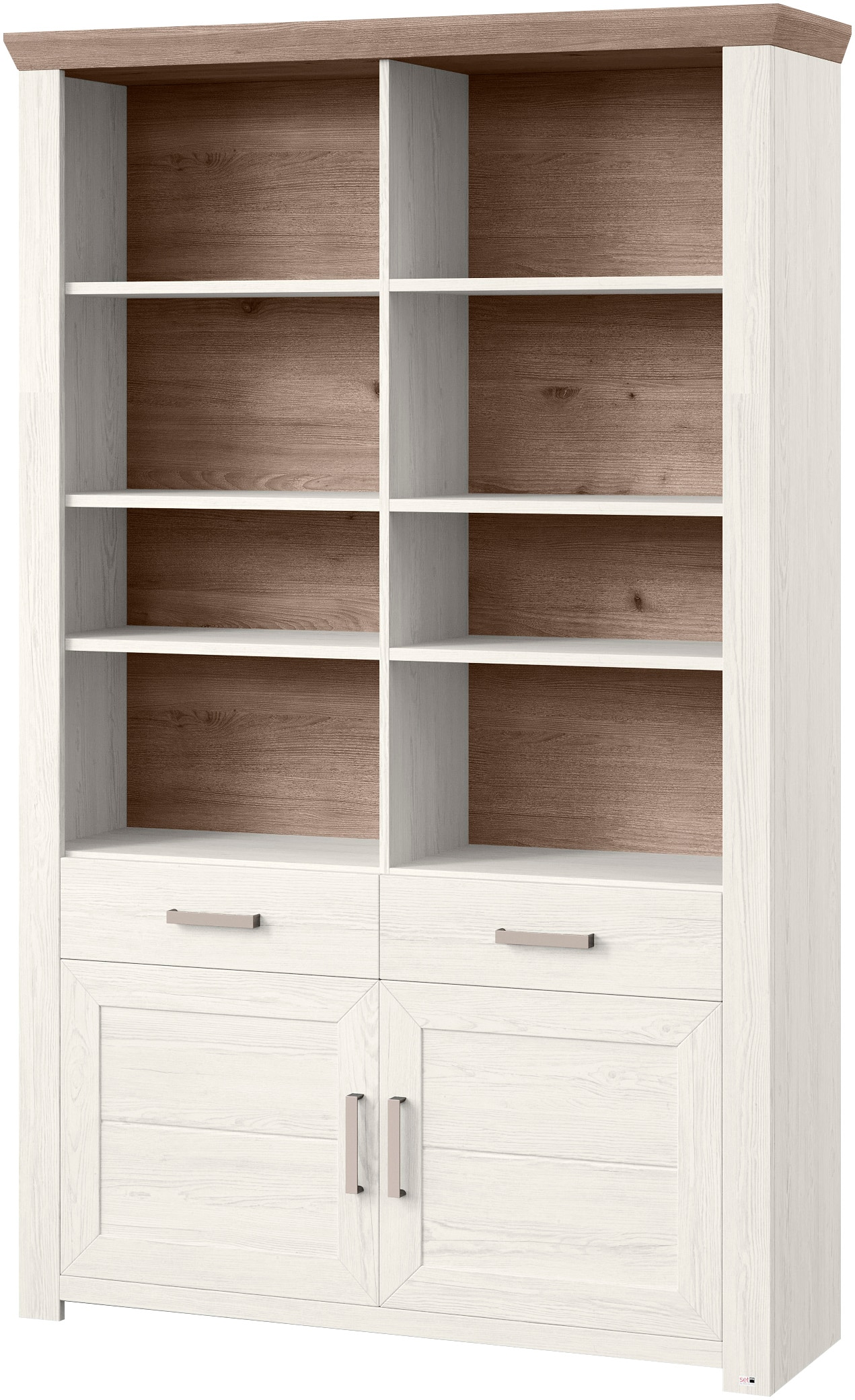 set one by Musterring Aktenregal »York«, offenes Design, wahlweise mit Beleuchtung, 3 Farben, Breite 129 cm