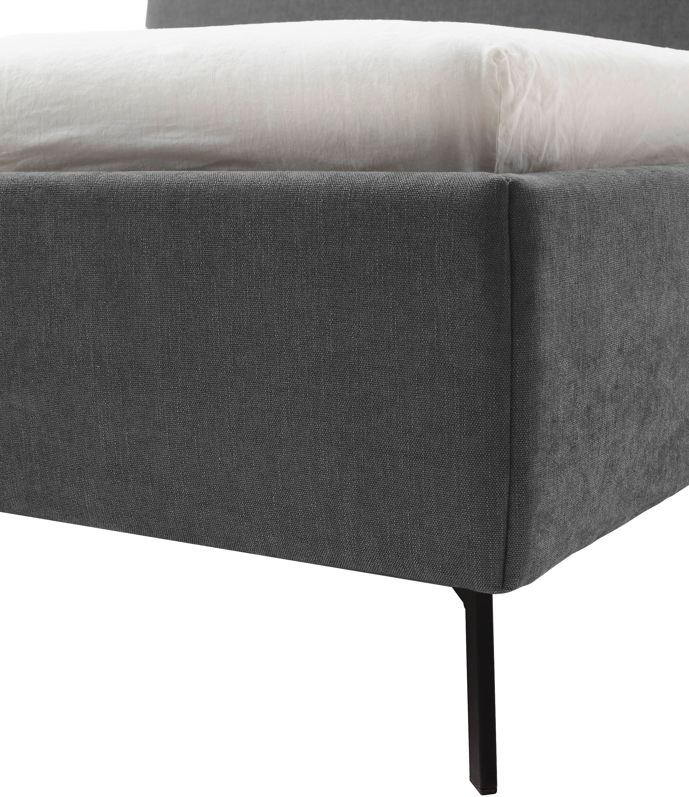 Home affaire Polsterbett »Aurela, liebevoll verarbeitete Biese & wahweise Überlänge« inkl. 7-fache Einlegetiefenverstellung & saugroboterfreundliche Höhe