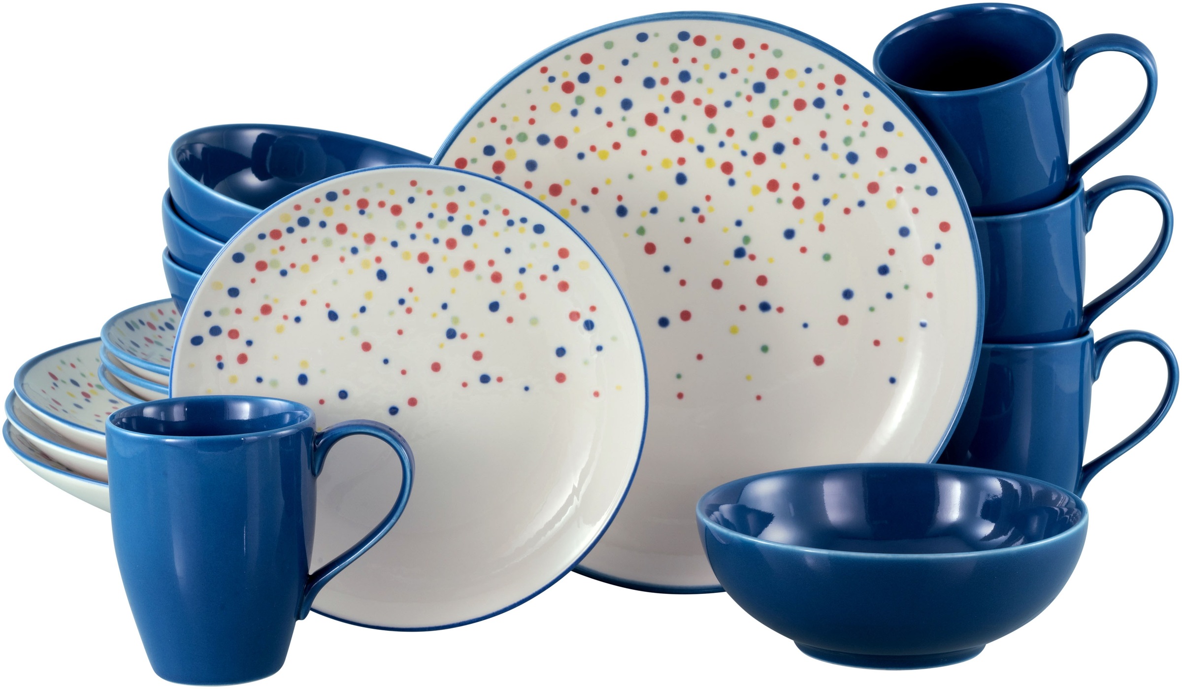 CreaTable Kombiservice »Joy, Kombi-Service 16-tlg.«, (Set, 16 tlg.), Unrege günstig online kaufen