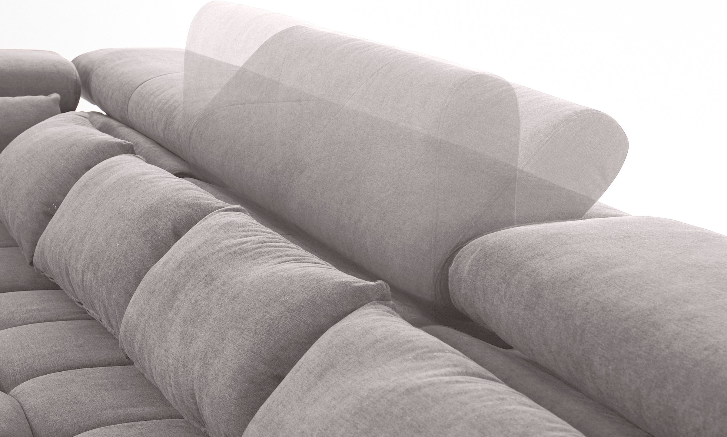 COTTA Wohnlandschaft »Orion U-Form«, mit Kopfteilverstellung & 6 Nierenkissen