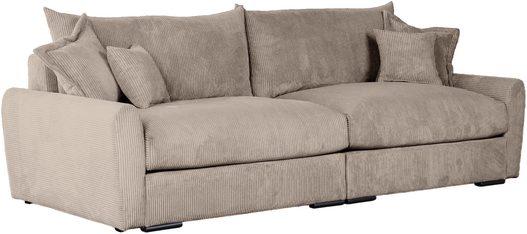 Home affaire Big-Sofa »Finka, Breite 190 cm« Mega-Sofa, Cord oder Chenille-Struktur, mit Federkern & 4 Zierkissen