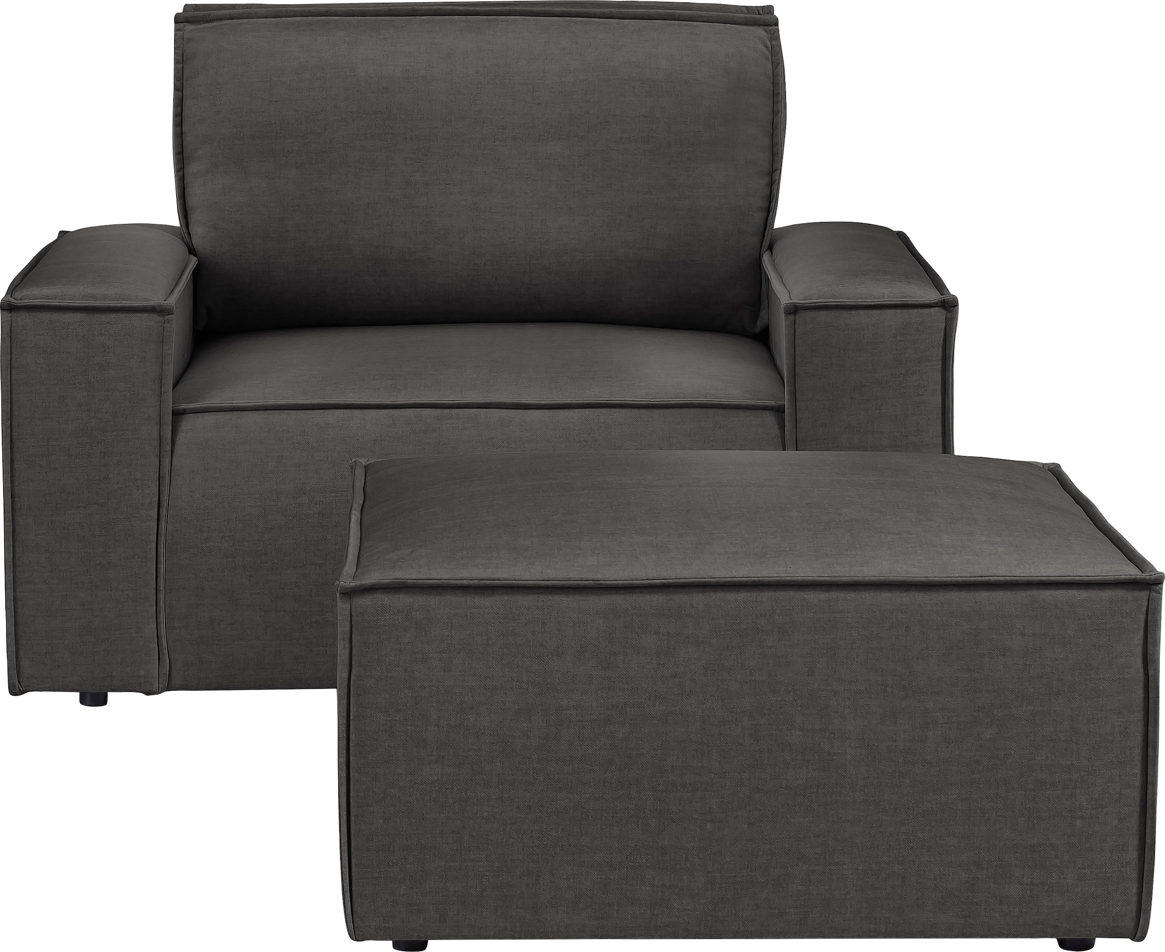 Home affaire Sessel »SHERWOOD«, Loveseat und Hocker im Set, passend zur Polster-Serie SHERWOOD