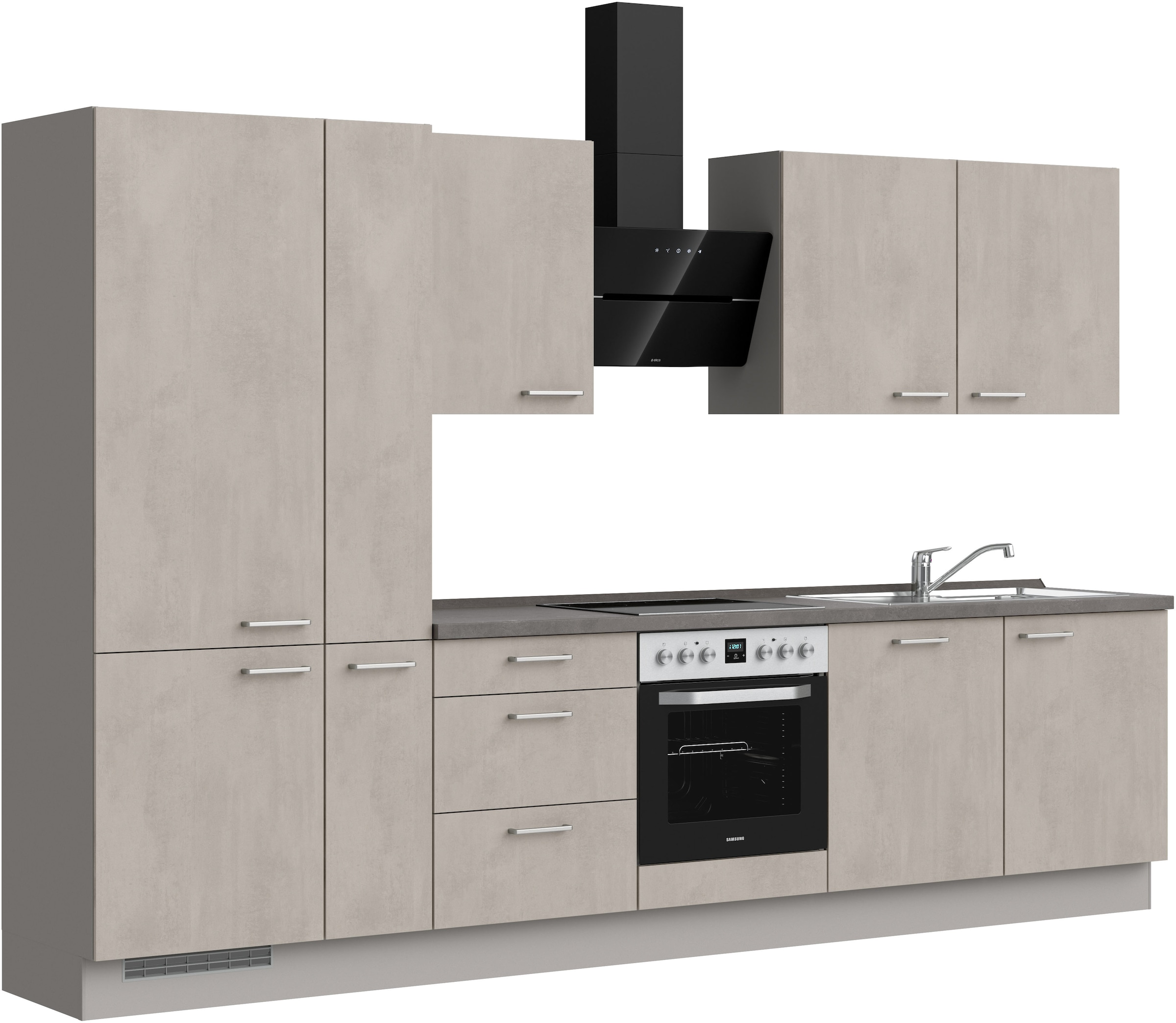 nobilia® Küchenzeile »"Riva II"« vormontiert,  Ausrichtung wählbar, Breite 330 cm, wahlw. mit E-Geräten