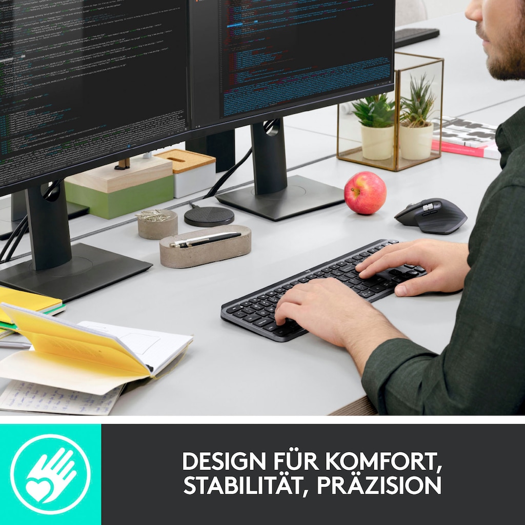Logitech Tastatur »MX Keys Advanced«, (Antirutsch-Füße-Ziffernblock)