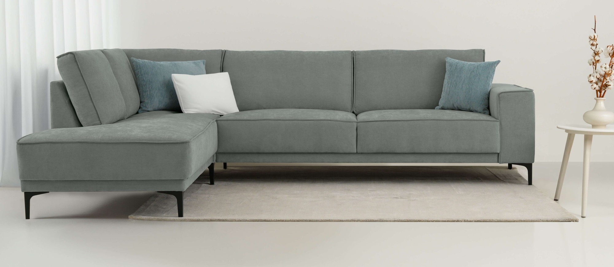 Places of Style Ecksofa »Polsterecke Oland, Struktur, Flachgewebe, Luxus-Mi günstig online kaufen