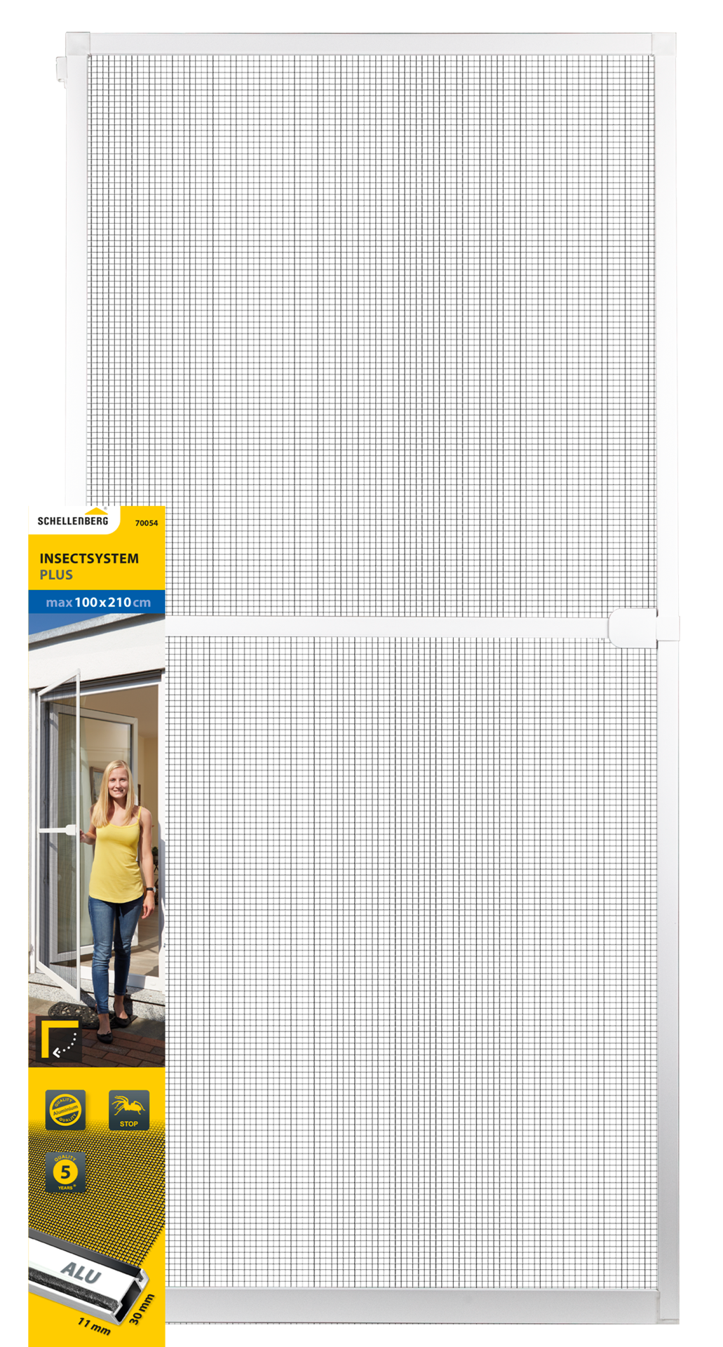 SCHELLENBERG Insektenschutz-Tür »PLUS, Fliegengitter für Balkon- und Terrassentüren zum Bohren« 1 Stk. tlg. mit Aluminiumrahmen, 100 x 210cm, erhältlich in schwarz oder weiß