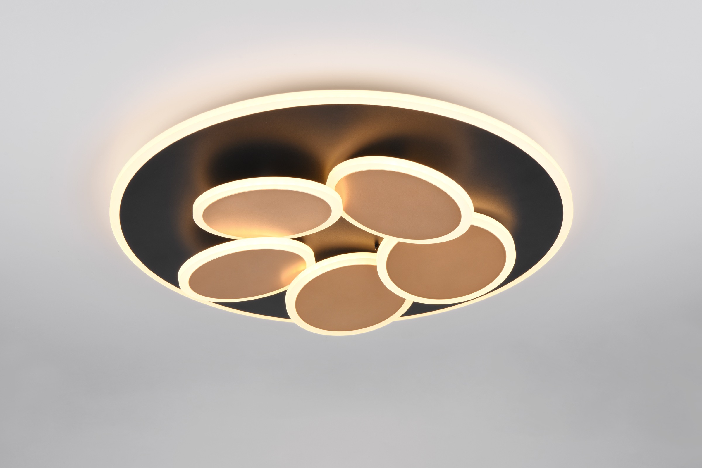 TRIO Leuchten LED Deckenleuchte »MANDALA, LED Deckenlampe mit Fernbedienung, dimmbar CCT Nachtlicht«, 1 flammig, Leuchtmittel LED-Board | LED fest integriert, Memory- und Timerfunktion 4200 Lumen warm- bis kaltweiß 2700-6500K 35W