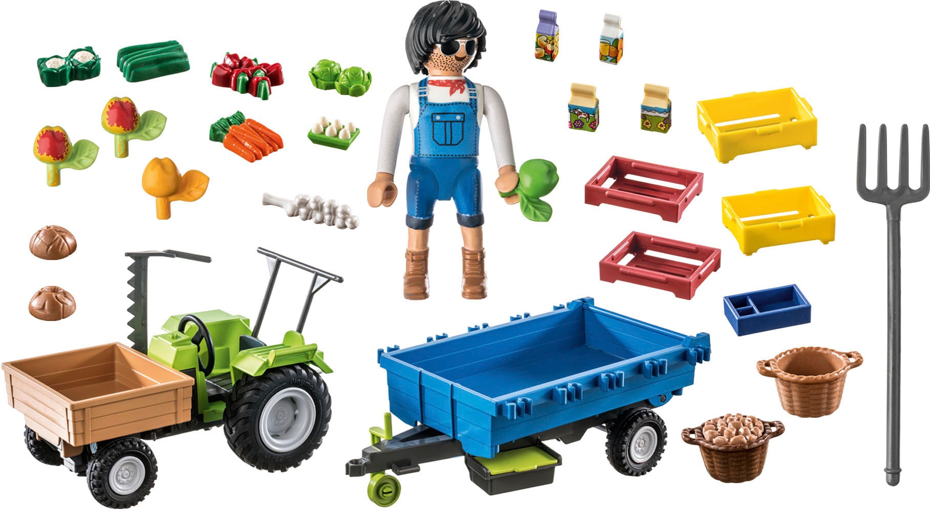 Playmobil® Konstruktions-Spielset »Traktor mit Hänger (71249), Country«, teilweise aus recyceltem Material; Made in Germany