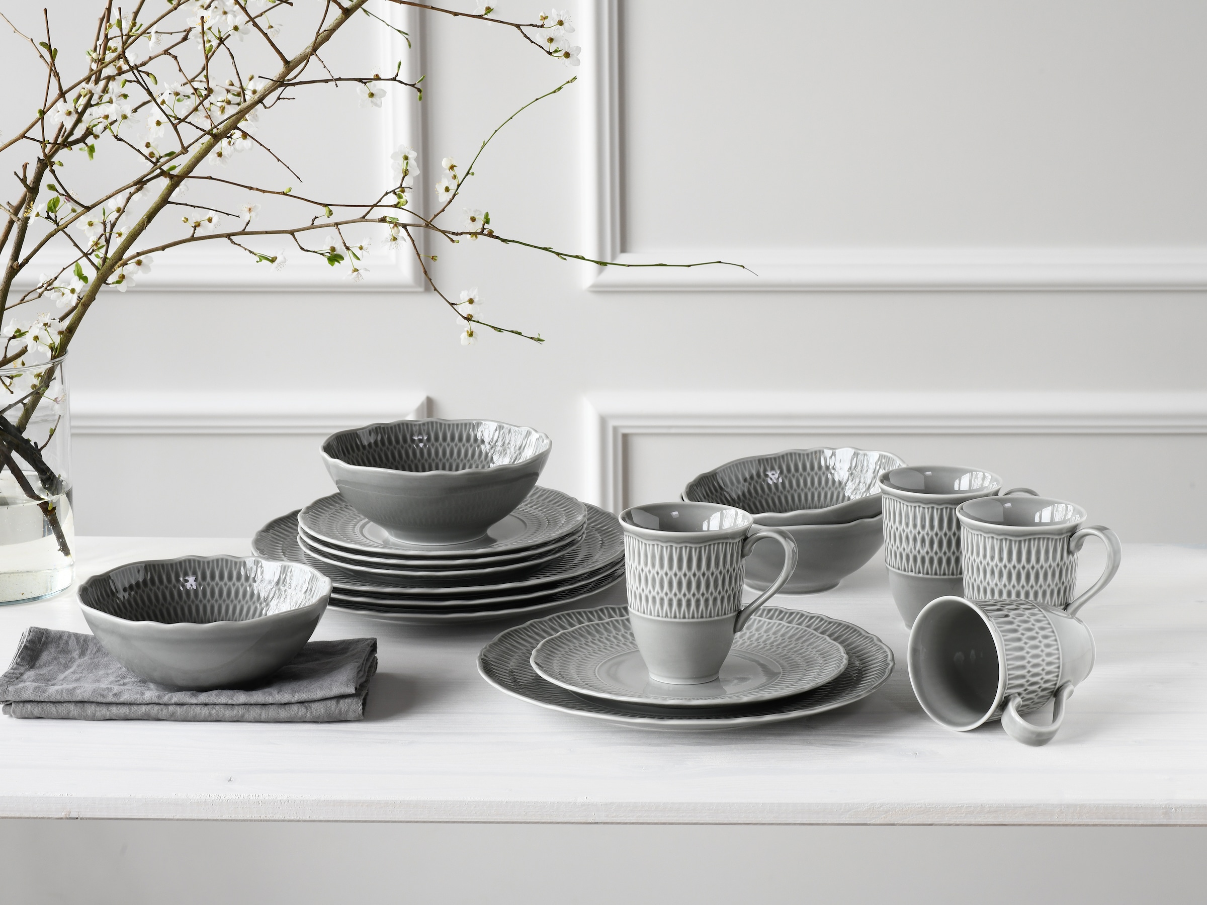 CreaTable Kombiservice »Sofia, Kombi-Service 16 tlg«, (Set, 16 tlg.), Klassisch-elegantes Relief