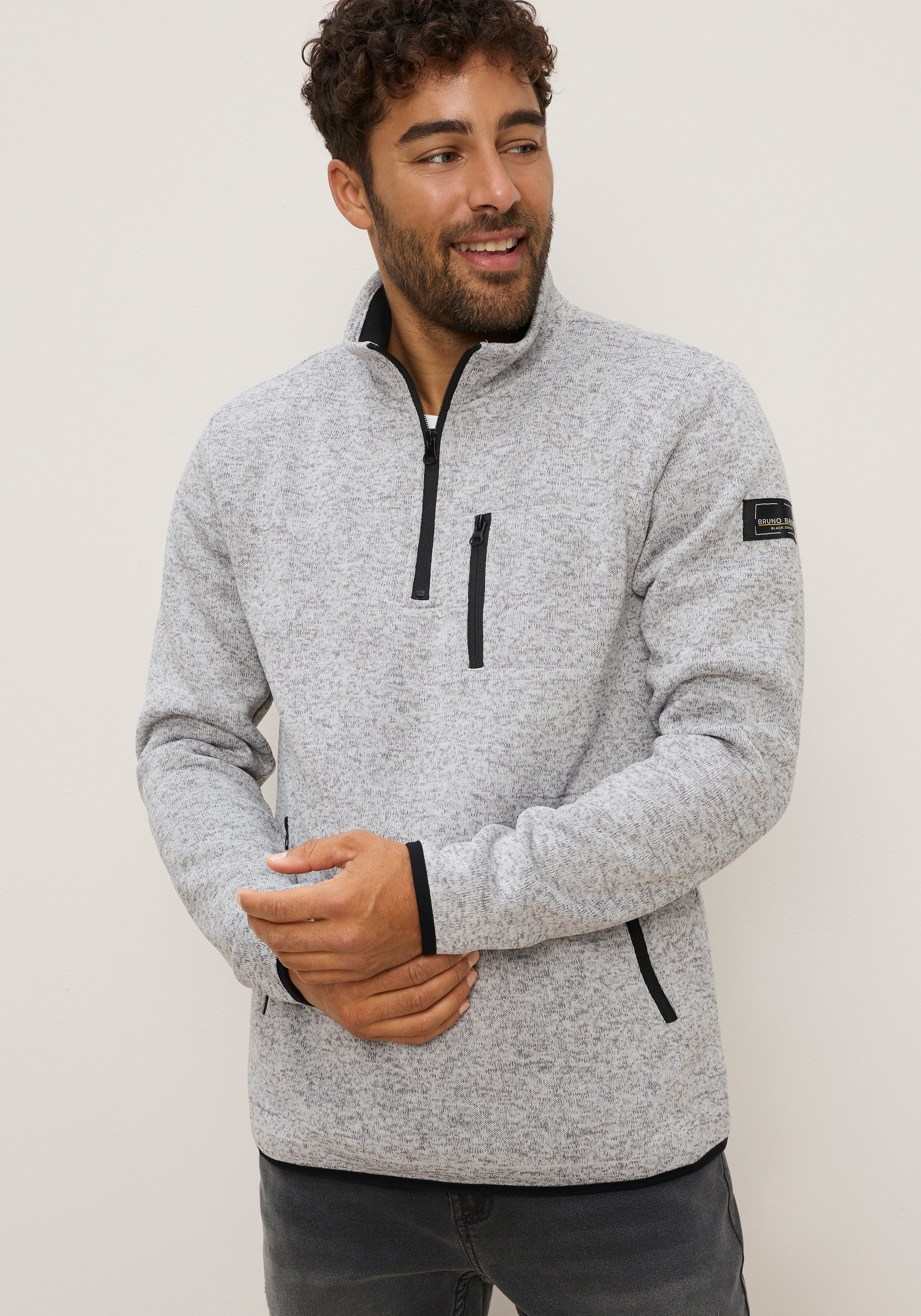 Bruno Banani Fleecepullover , mit hochschließendem Kragen und Reißverschluss, auch in großen Größen
