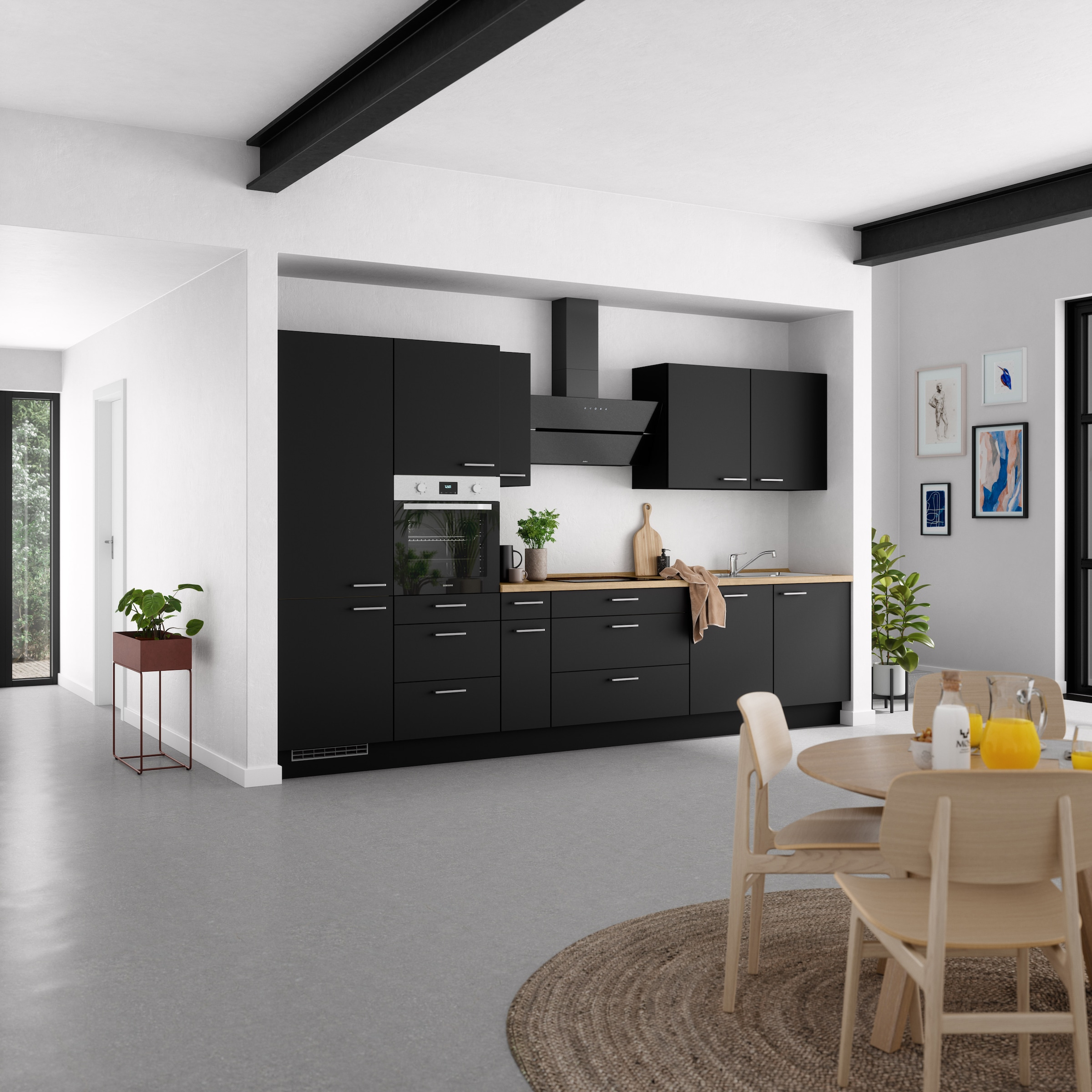 nobilia® Küchenzeile »"Touch II"«, vormontiert, Ausrichtung wählbar, Breite 360 cm, wahlw. mit E-Geräten