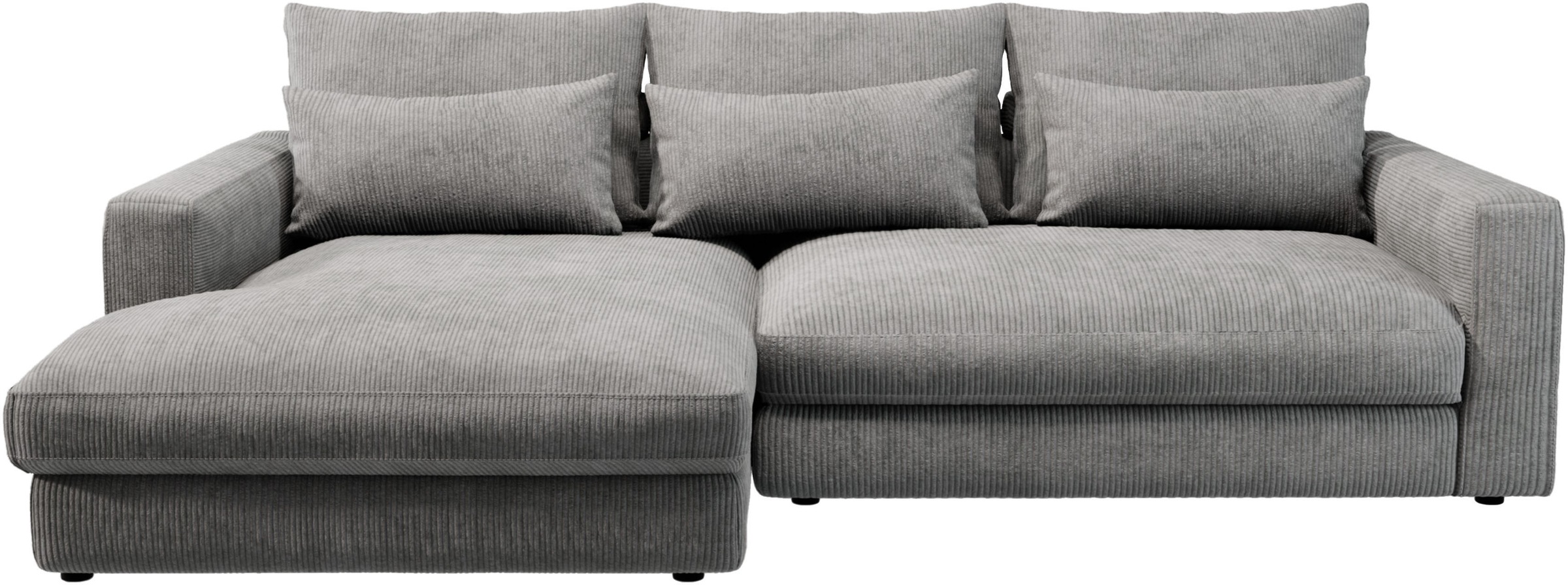 Home affaire Ecksofa »Darwin, viele Kissen, extra tiefe Sitzfläche, 271/89/171 (B(H/T)«, gemütlich und weich, L-Form, mit extra softem Sitzkomfort, Cord