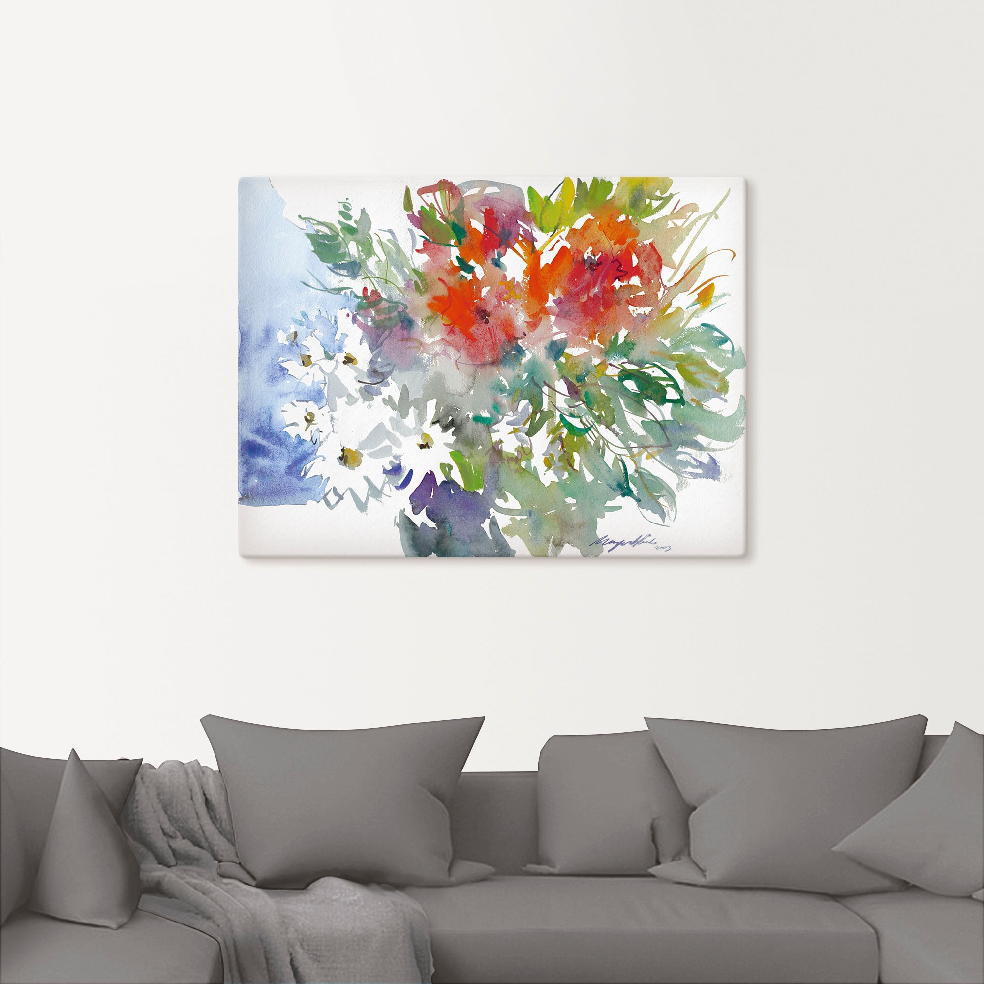 Artland Wandbild "Blumenstrauß II", Blumen, (1 St.), als Leinwandbild, Post günstig online kaufen