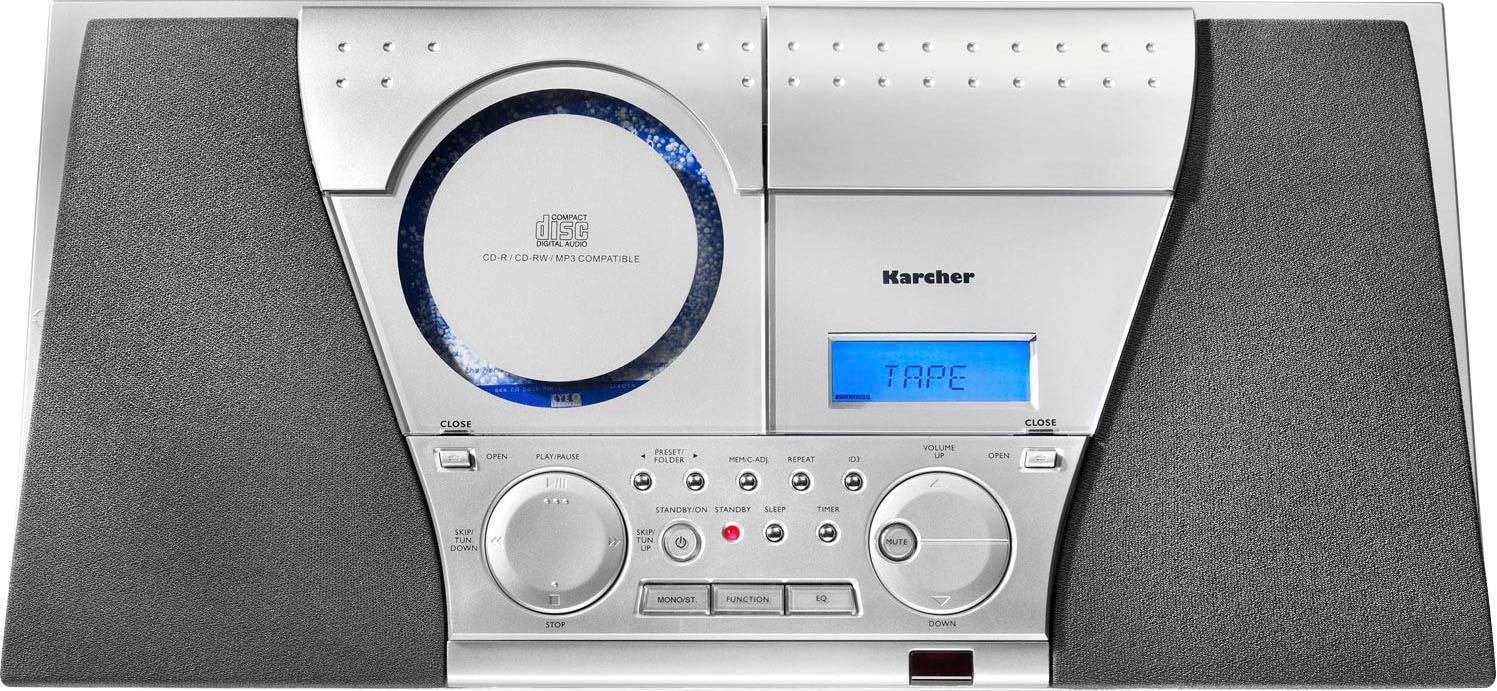 Karcher Microanlage »MC 6550(N)«, (FM-Tuner), CD/MP3 Player, Kassette, LCD Display mit Hintergrundbeleuchtung