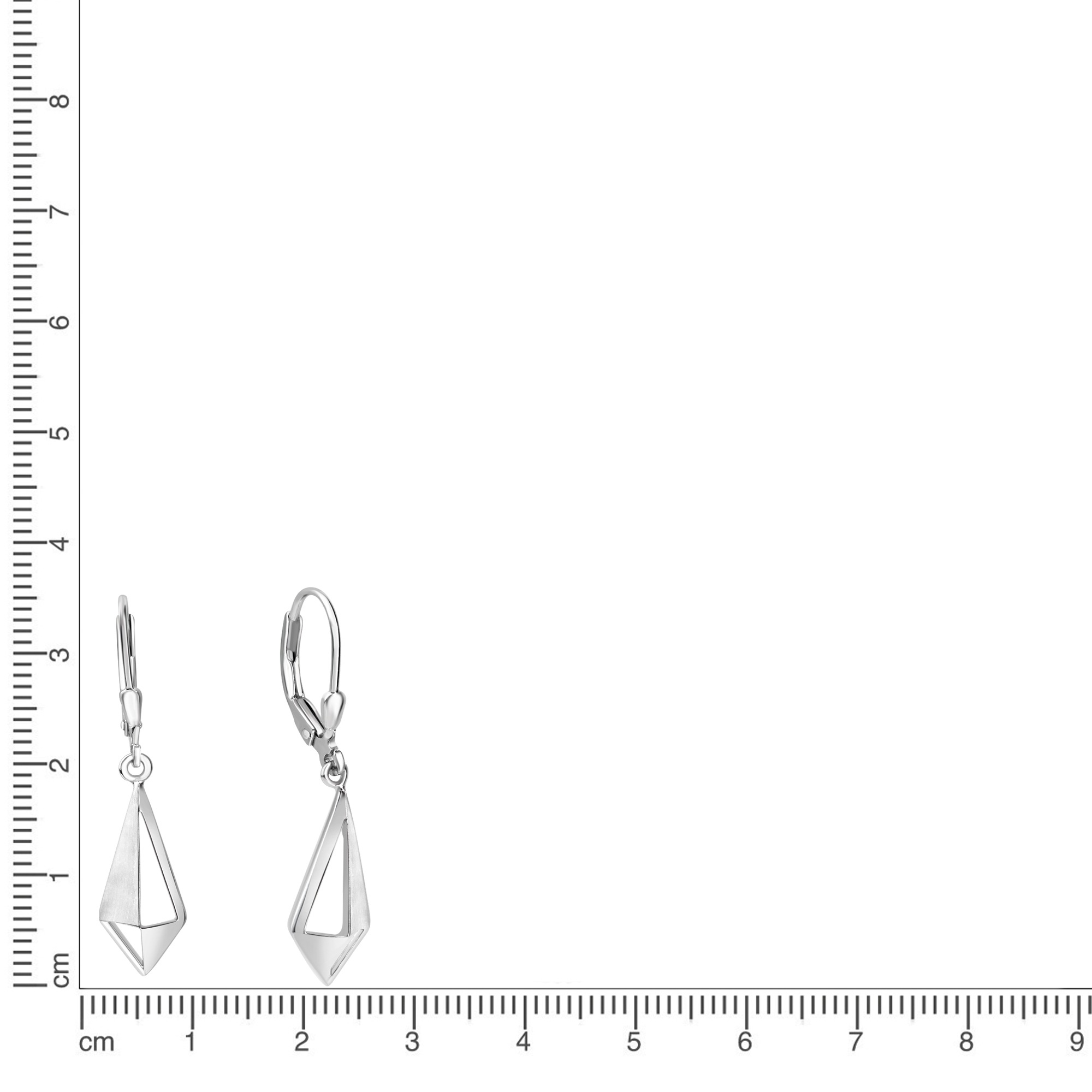 Vivance Paar Ohrhänger »925/- Sterling Silber rhodiniert glanz/matt«