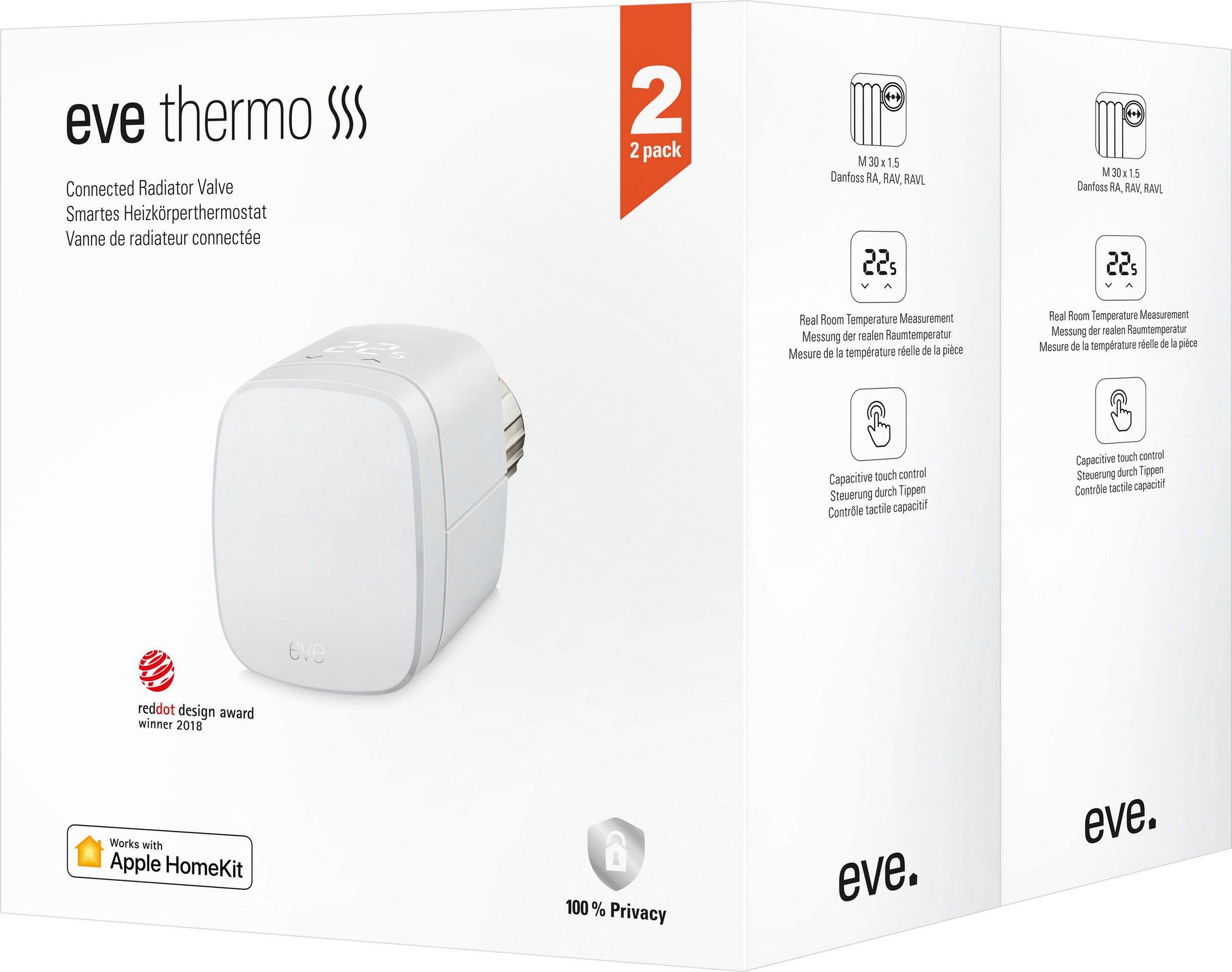 EVE Heizkörperthermostat »Thermo 2-er Pack«, Gen. 4