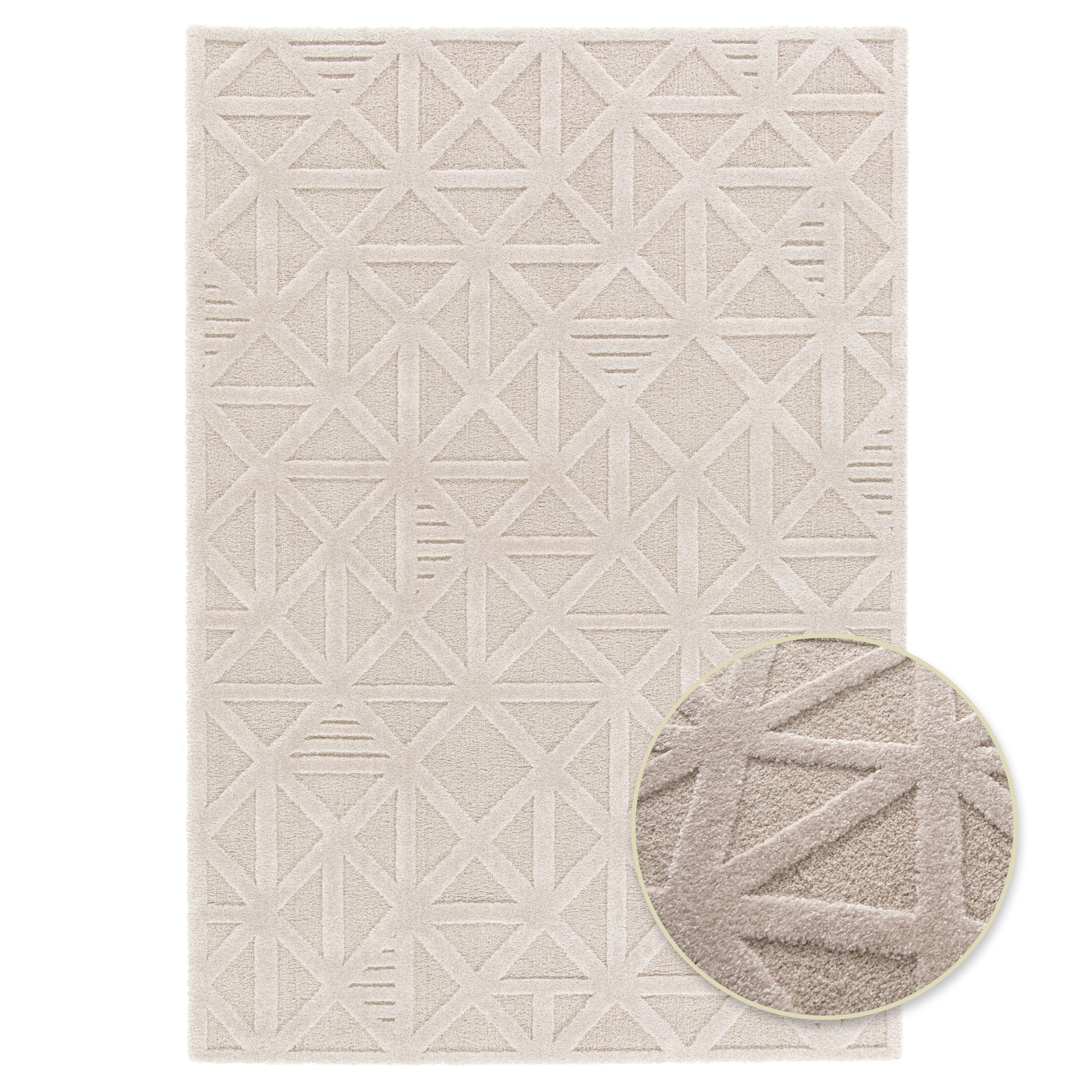 Primaflor-Ideen in Textil Teppich »COSMO Geo, Made in Belgium« rechteckig 14 mm Höhe modernes Design, Hoch-Tief Effekt, weicher Flor