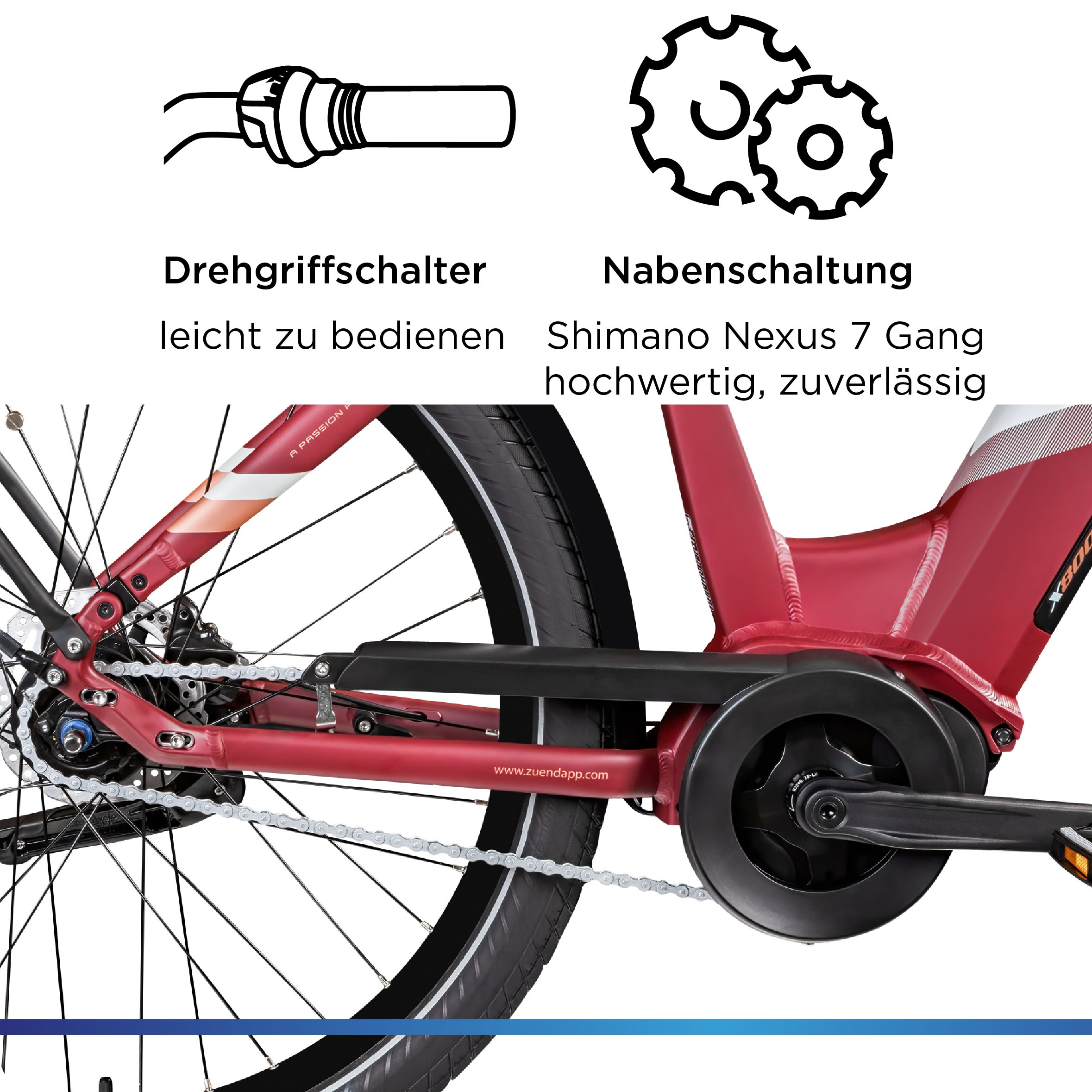 Zündapp E-Bike »X800«, 7 Gang, Mittelmotor 250 W