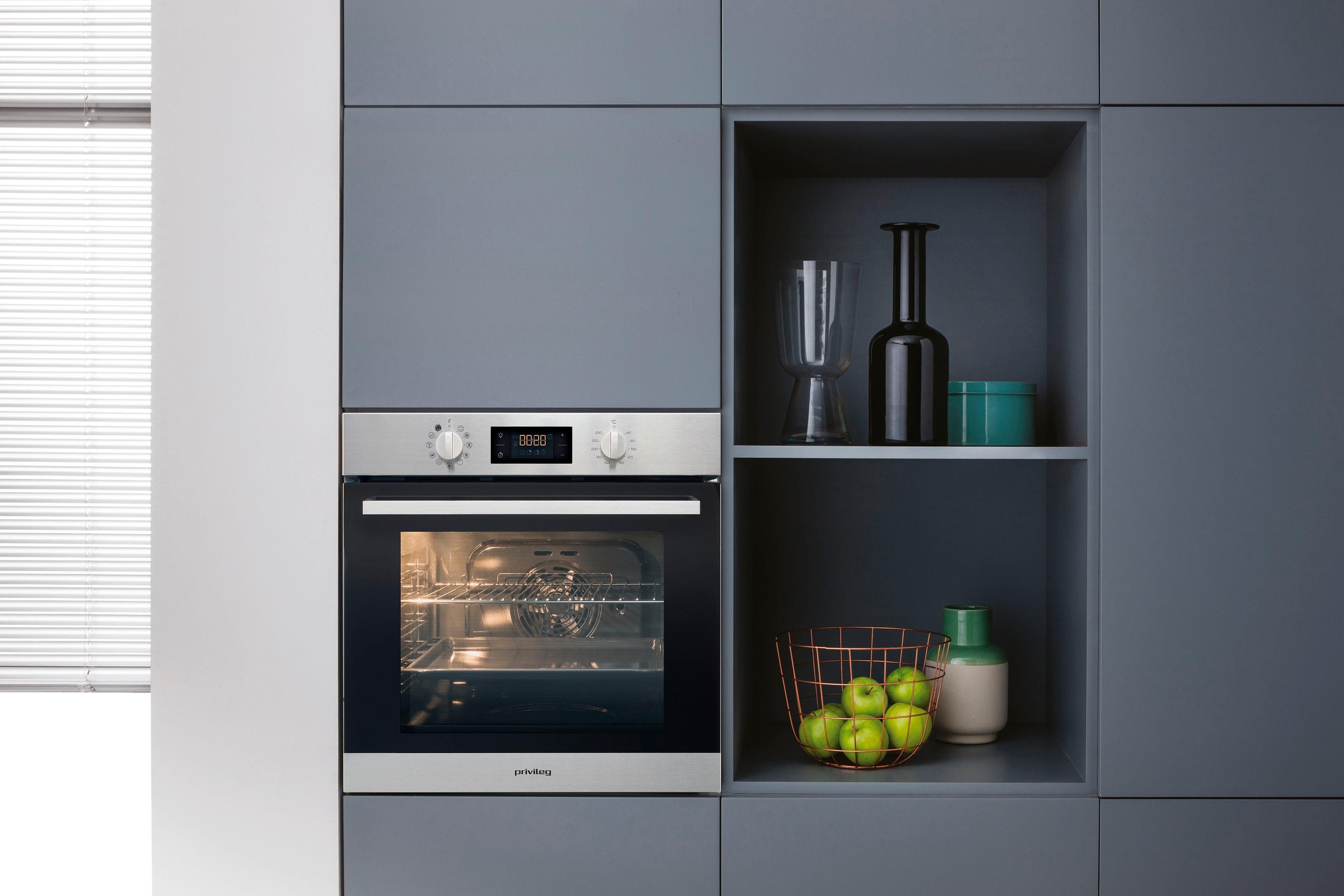 14. Bild von Privileg Backofen-Set »BAKO Turn&Cook 400«, PBWR6 OP8V2 IN, mit 2-fach-Teleskopauszug, Pyrolyse-Selbstreinigung, mit Restwärmeanzeige