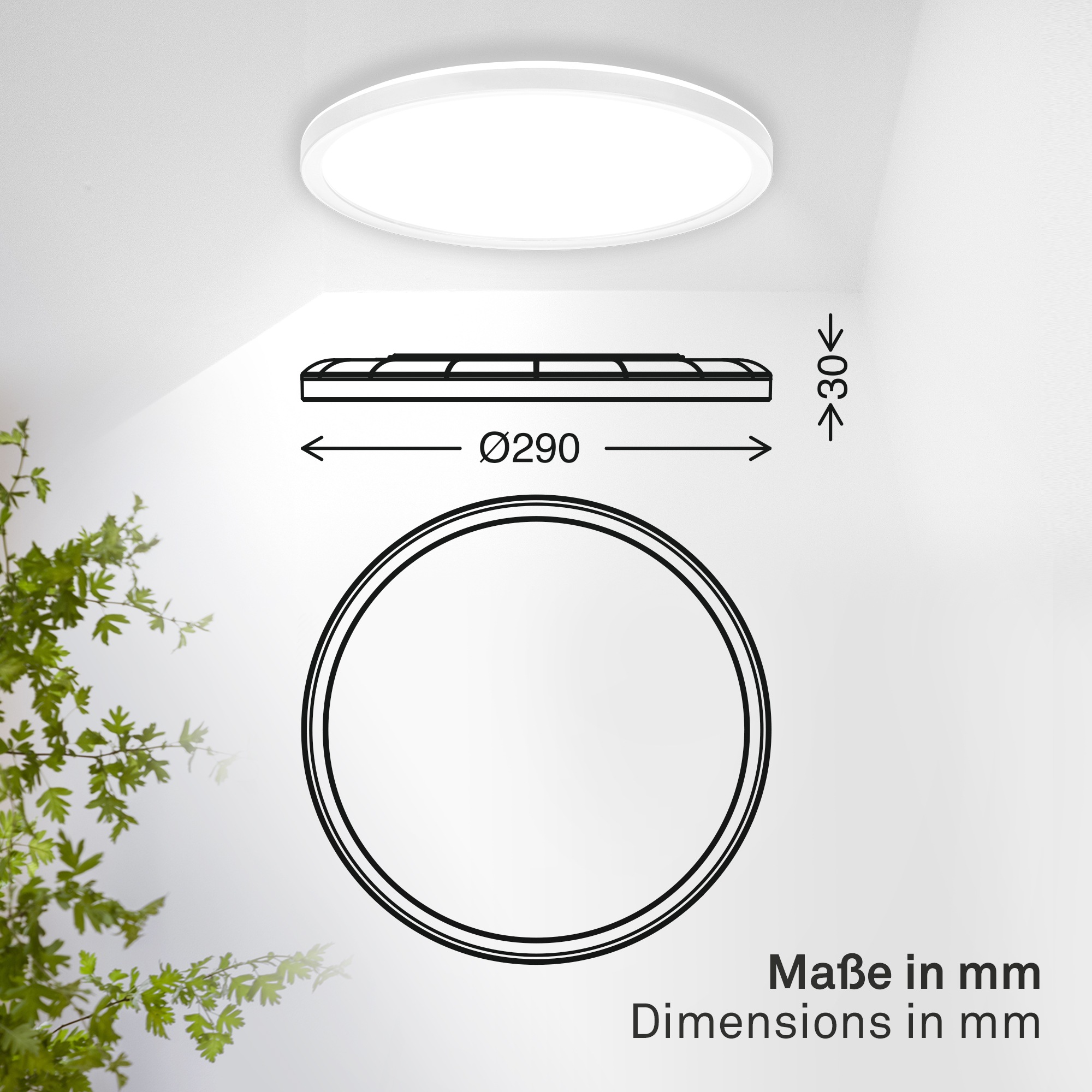 B.K.Licht LED Panel »SHALLOW« LED-Board 1 Stk. Neutralweiß 29x3 cm, Badlampe, Badezimmer, Küche, Wohnzimmer