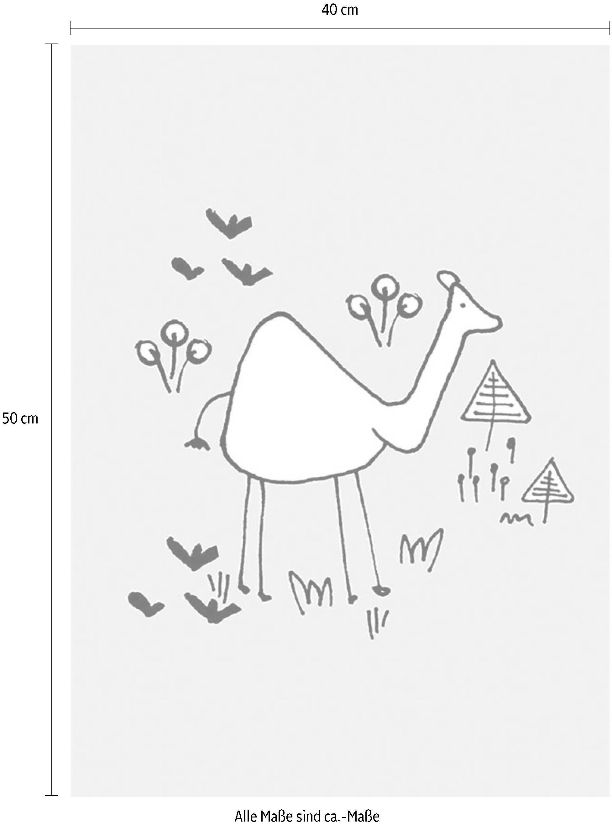 Komar Bild »Scribble Camel«, Tiere, (1 St.), Wandbild zur Dekoration - ohne Rahmen