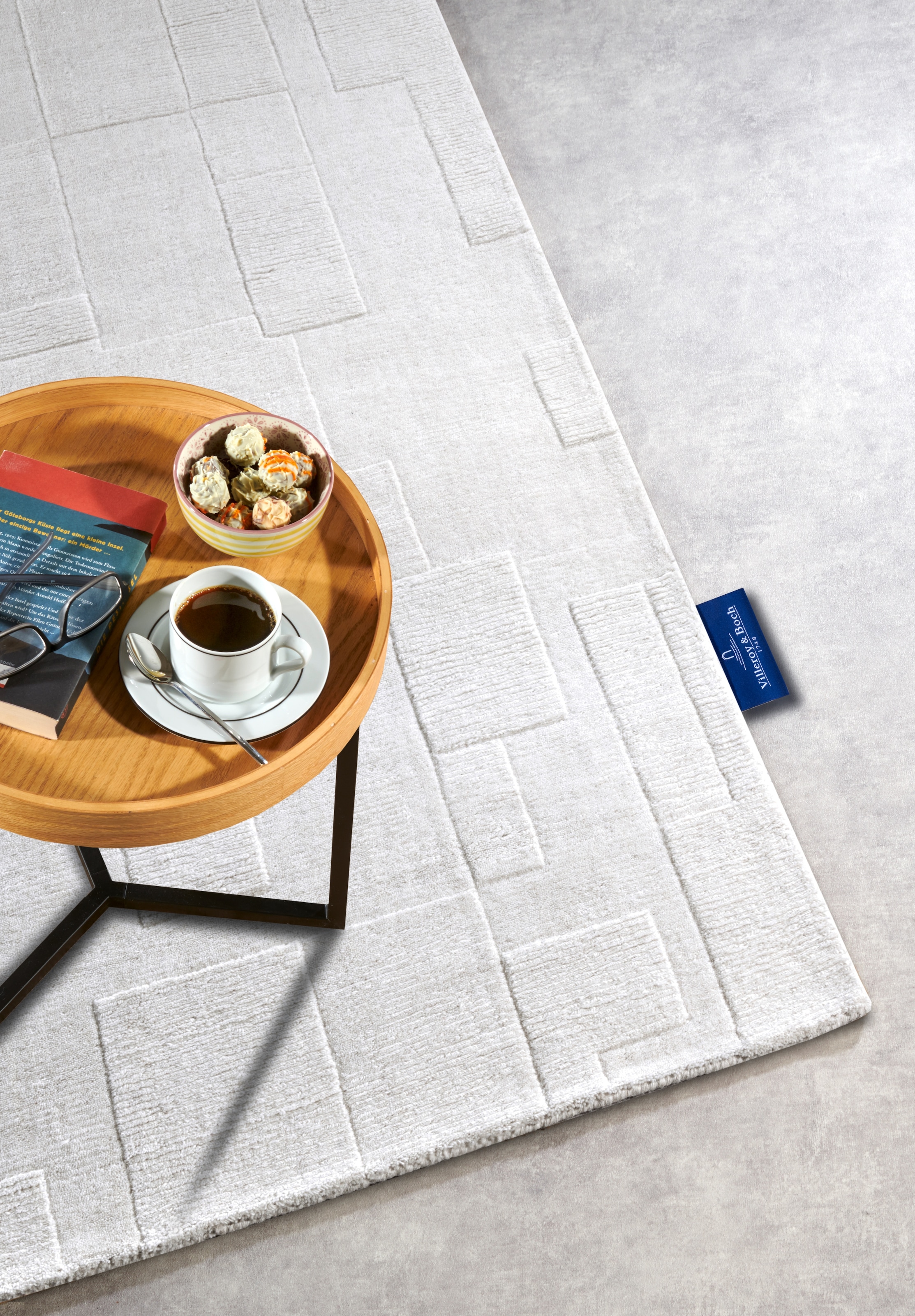 Villeroy & Boch Wollteppich »Wilhelmine«, rechteckig, 10 mm Höhe, Läufer, handgewebt, Wolle, Natur, Wohnzimmer, Geometrie, Boho