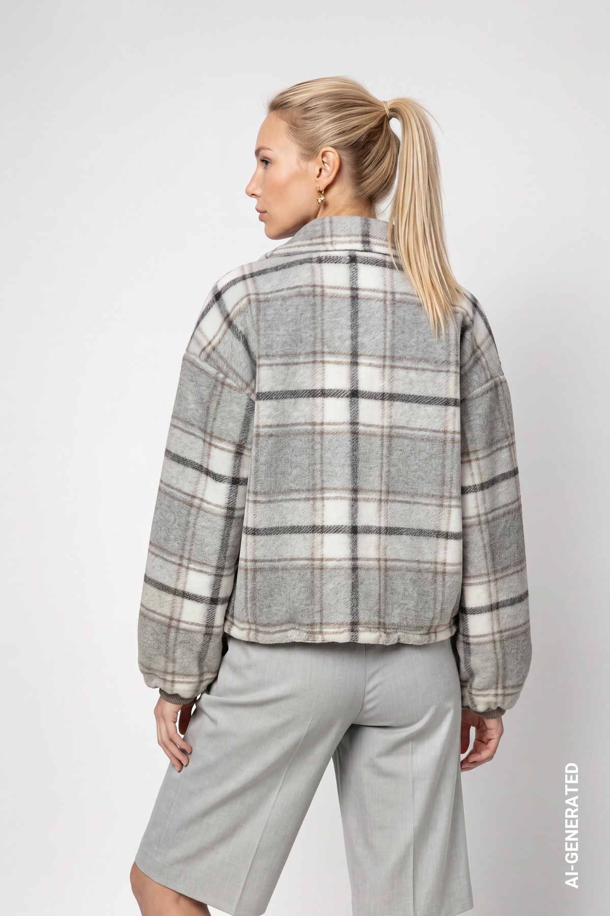 Monari Blouson »Jacke Karo« ohne Kapuze Regular fit mit Reverskragen