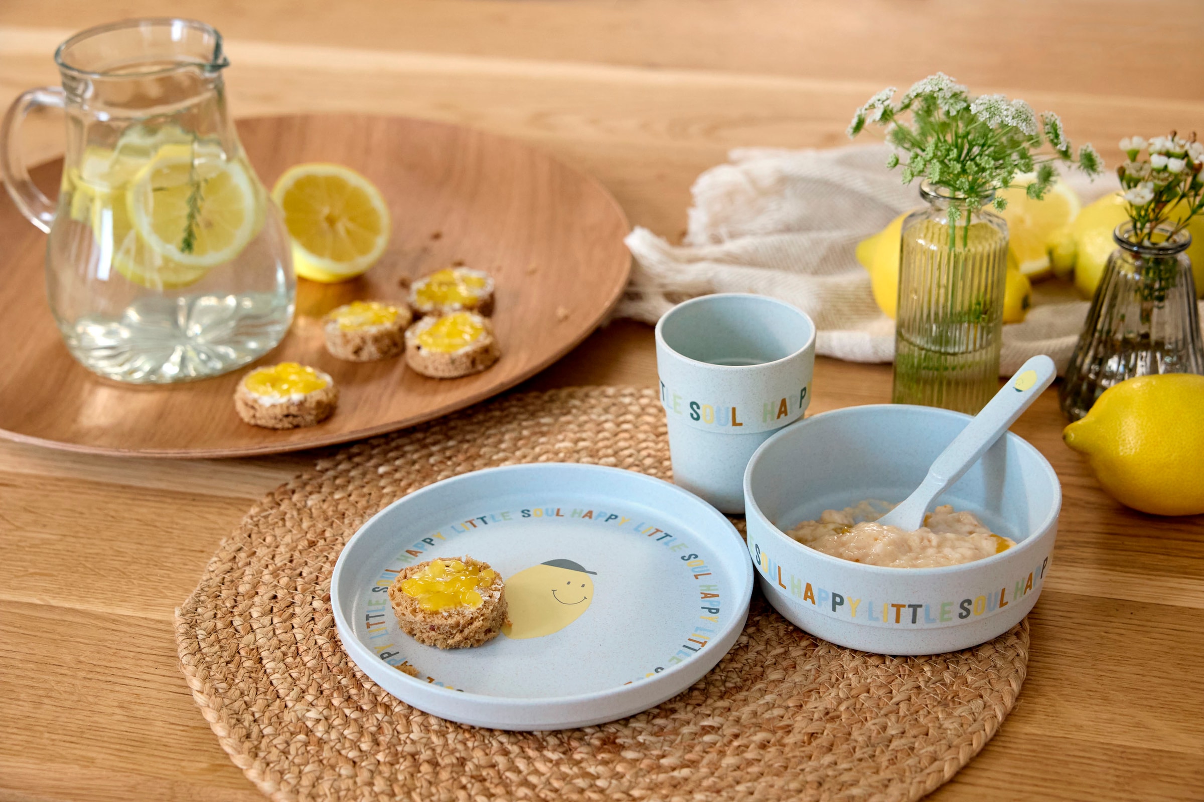 LÄSSIG Kindergeschirr-Set »Happy Fruits, Lemon«, (Set, 4 tlg.)