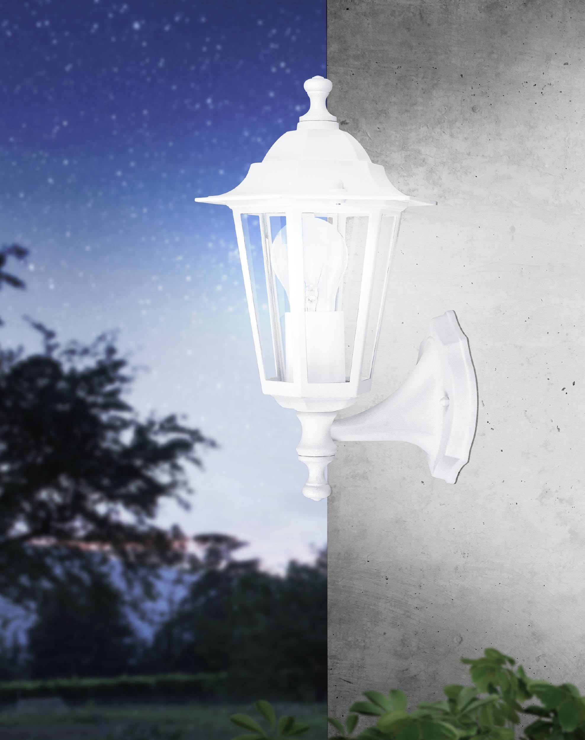 EGLO LED Wandleuchte »LATERNA 5 L16,5 x H32 x AL23 cm, Wandlampe für den Außenbereich«, 1 flammig, Leuchtmittel E27 | ohne Leuchtmittel, Außen-Wandlampe, 1 flammig, aus Aluguss und Glas, E27, IP44