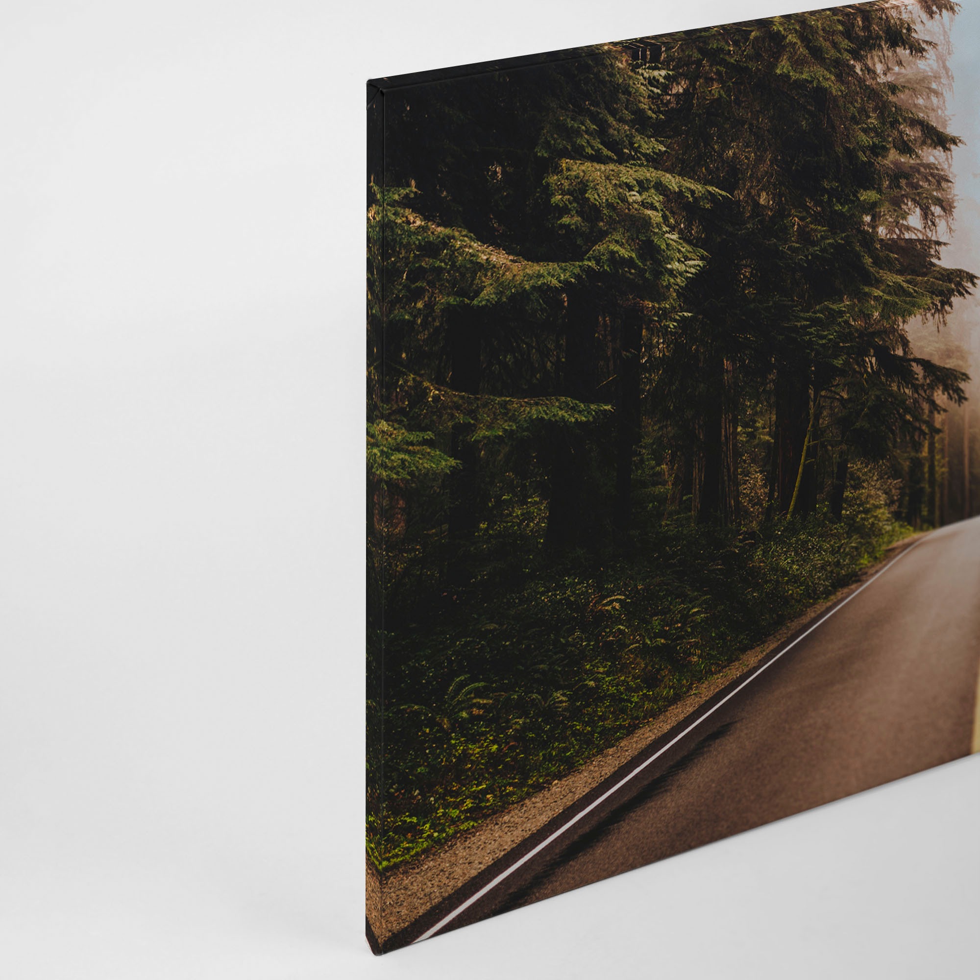 A.S. Création Leinwandbild »Road Trip«, Kunst-Wald-Kinder, (1 St.), Landstraße Bäume Keilrahmen Natur Leinwand-Bild Wohnzimmer modern Wand