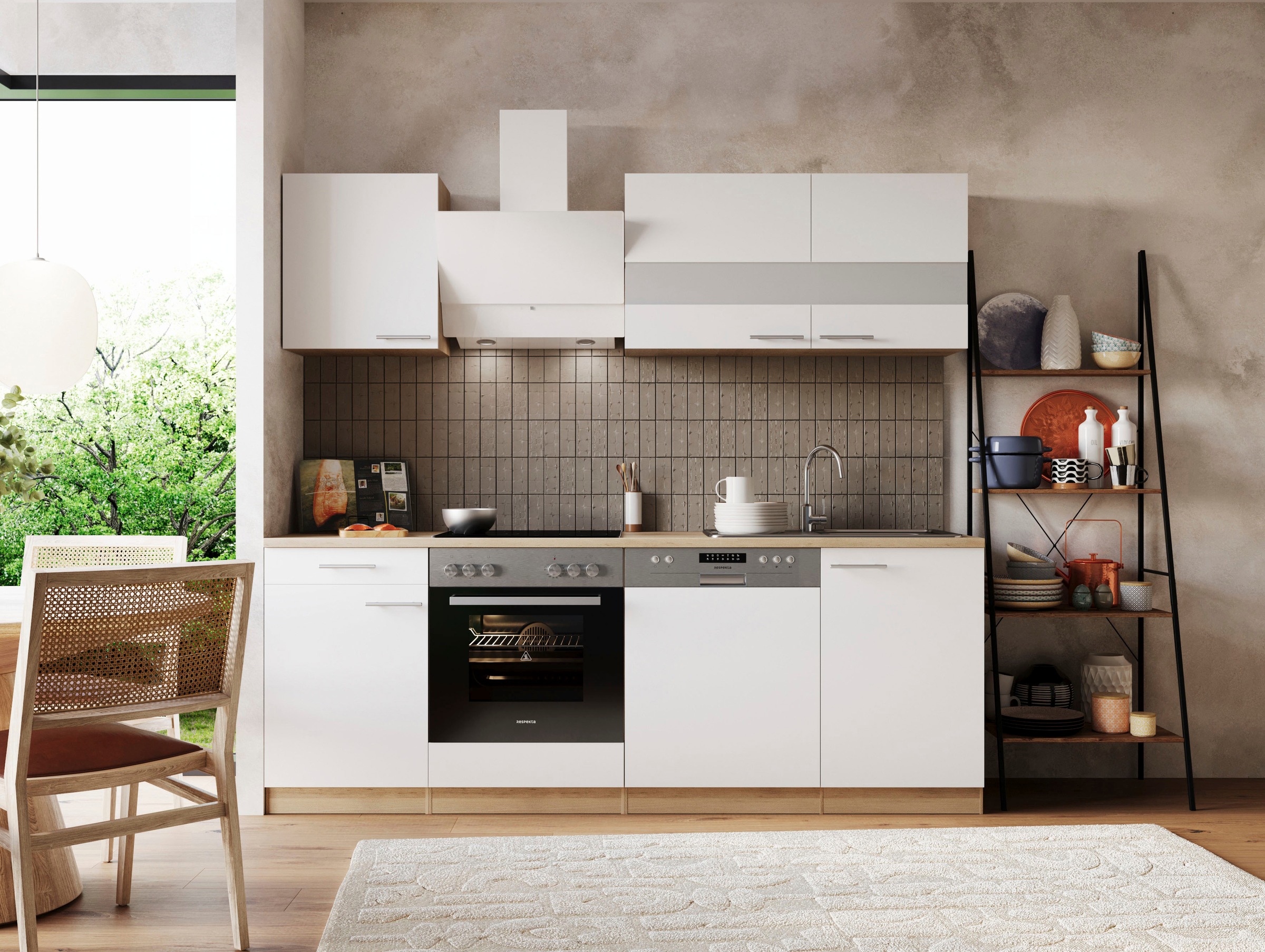 RESPEKTA Küche »Merle« Breite 220 cm, mit Soft-Close, in exklusiver Konfigu günstig online kaufen