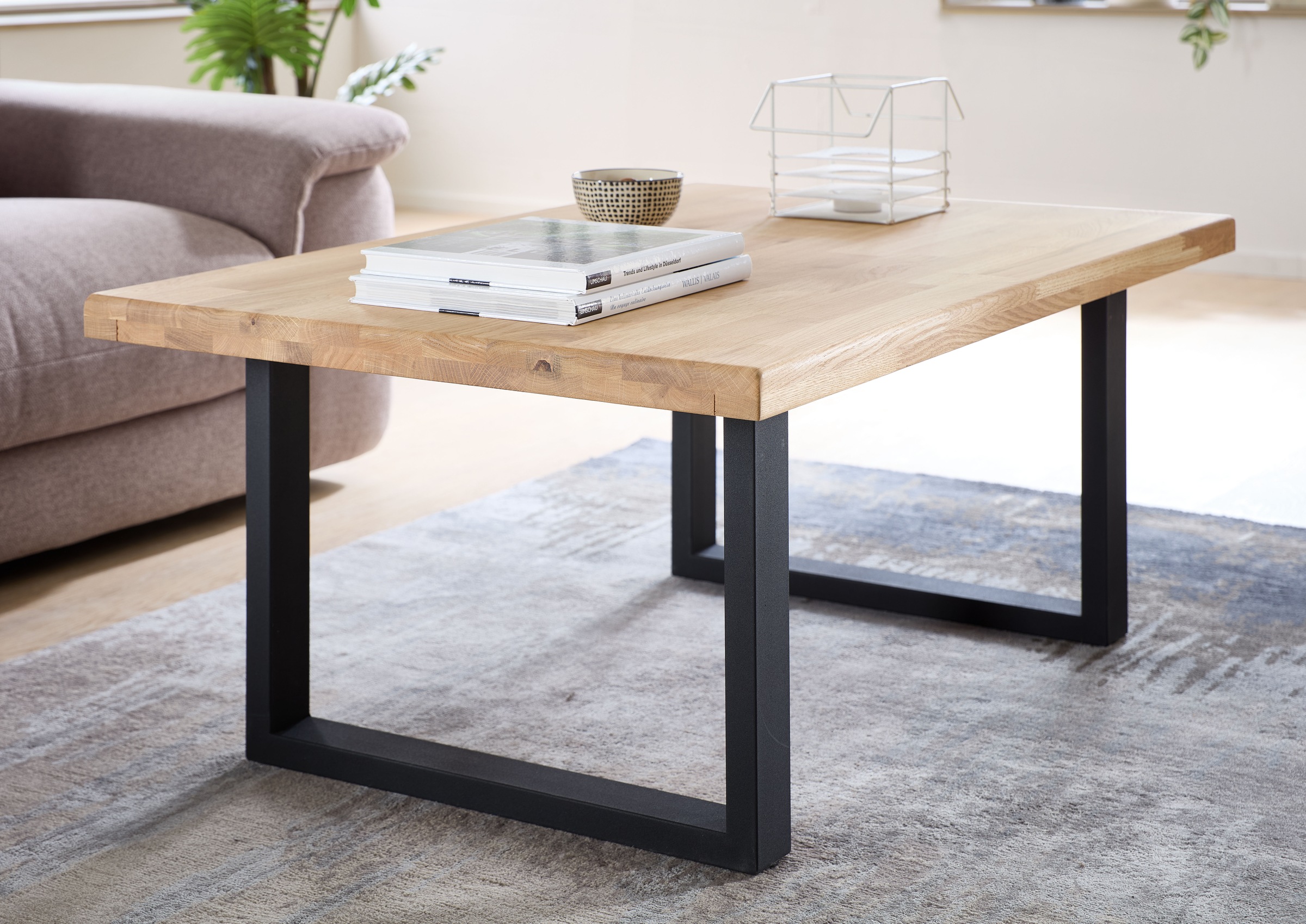 Stolkom Couchtisch »Chris Wohnzimmertisch Eiche Massivholz, BxHxT 110x47x70 günstig online kaufen