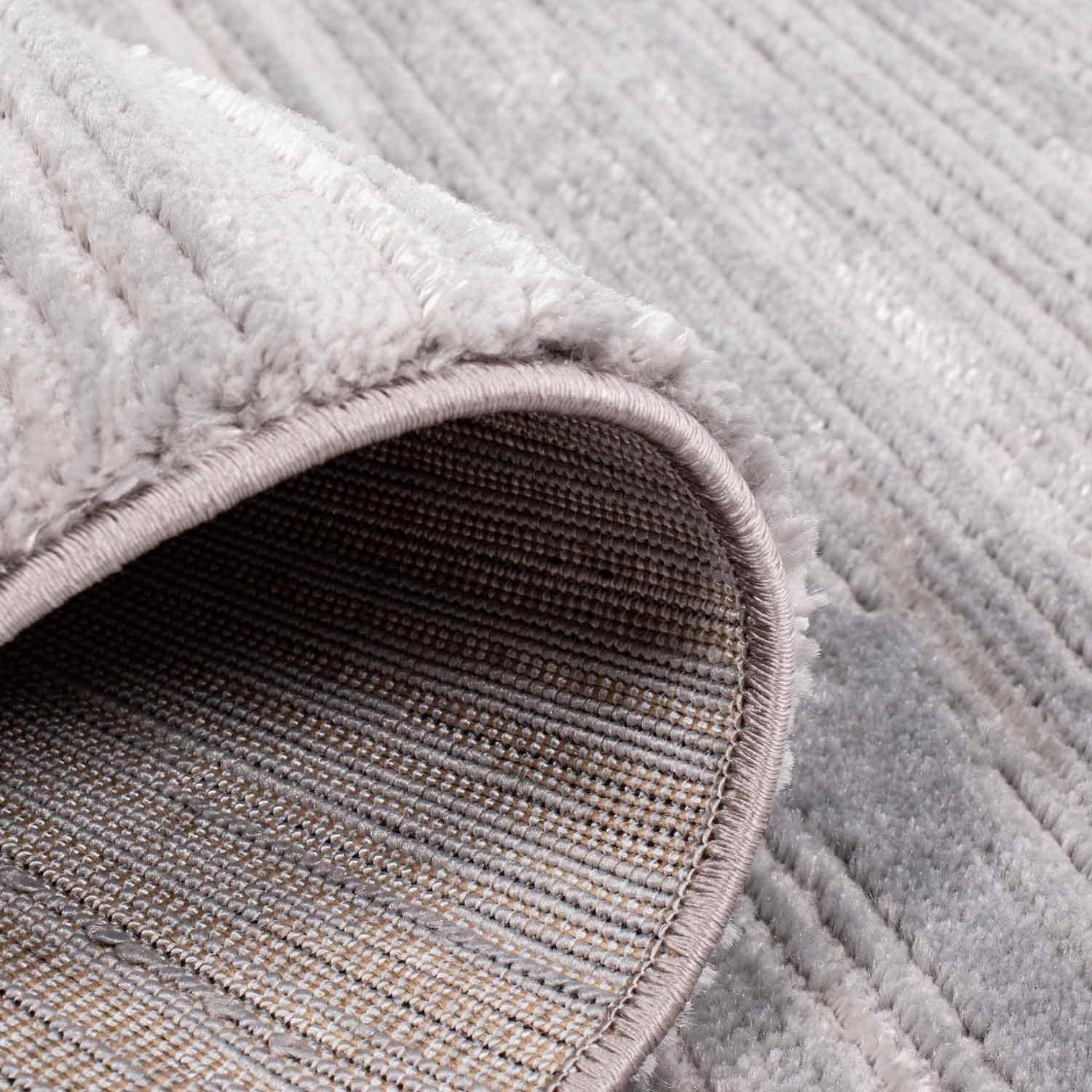 4. Bild von Carpet City Teppich »Platin 7737«, rechteckig, Kurzflor, Streifen-Optik, Glänzend durch Polyester