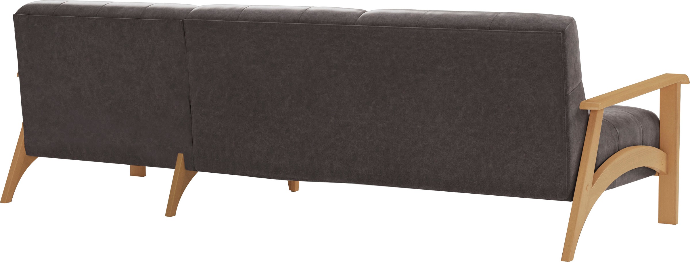sit&more Ecksofa »Billund L-Form«, Armlehnen aus eichefarbigem Buchenholz, verschiedene Bezüge und Farben