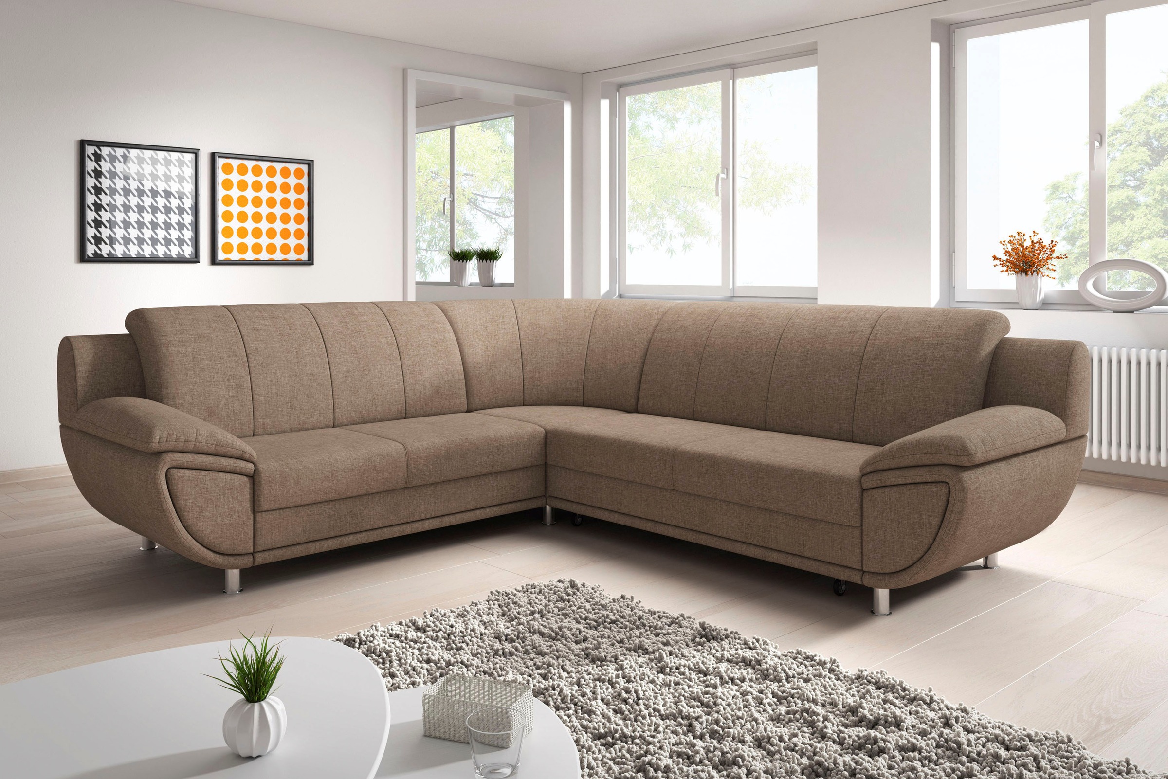 TRENDMANUFAKTUR Ecksofa »Rondo II, zeitlos & elegant, bequeme Armlehnen, L- günstig online kaufen