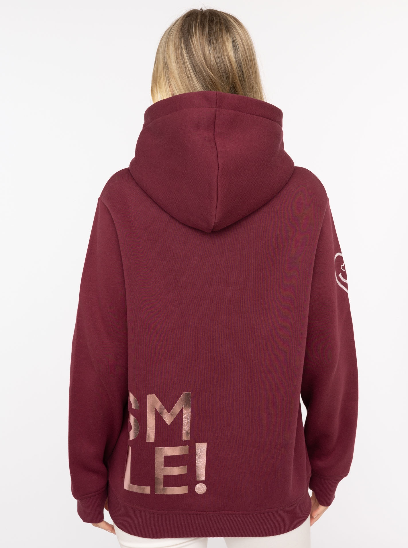 Zwillingsherz Hoodie »"Alissa Shiny"«, glänzender Print, Daumenloch, Kordel, gesticktes Herz am Ärmel