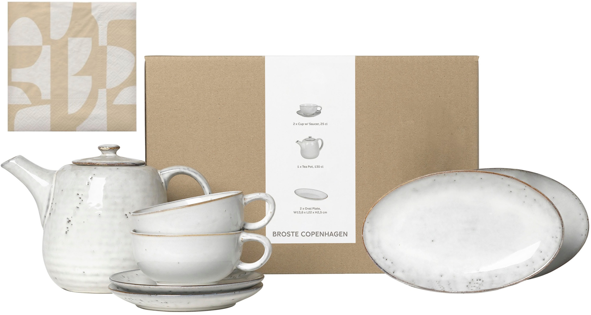 Broste Copenhagen Teeservice »Single Geschirr-Set Nordic Sand, inkl. 1 Päck günstig online kaufen