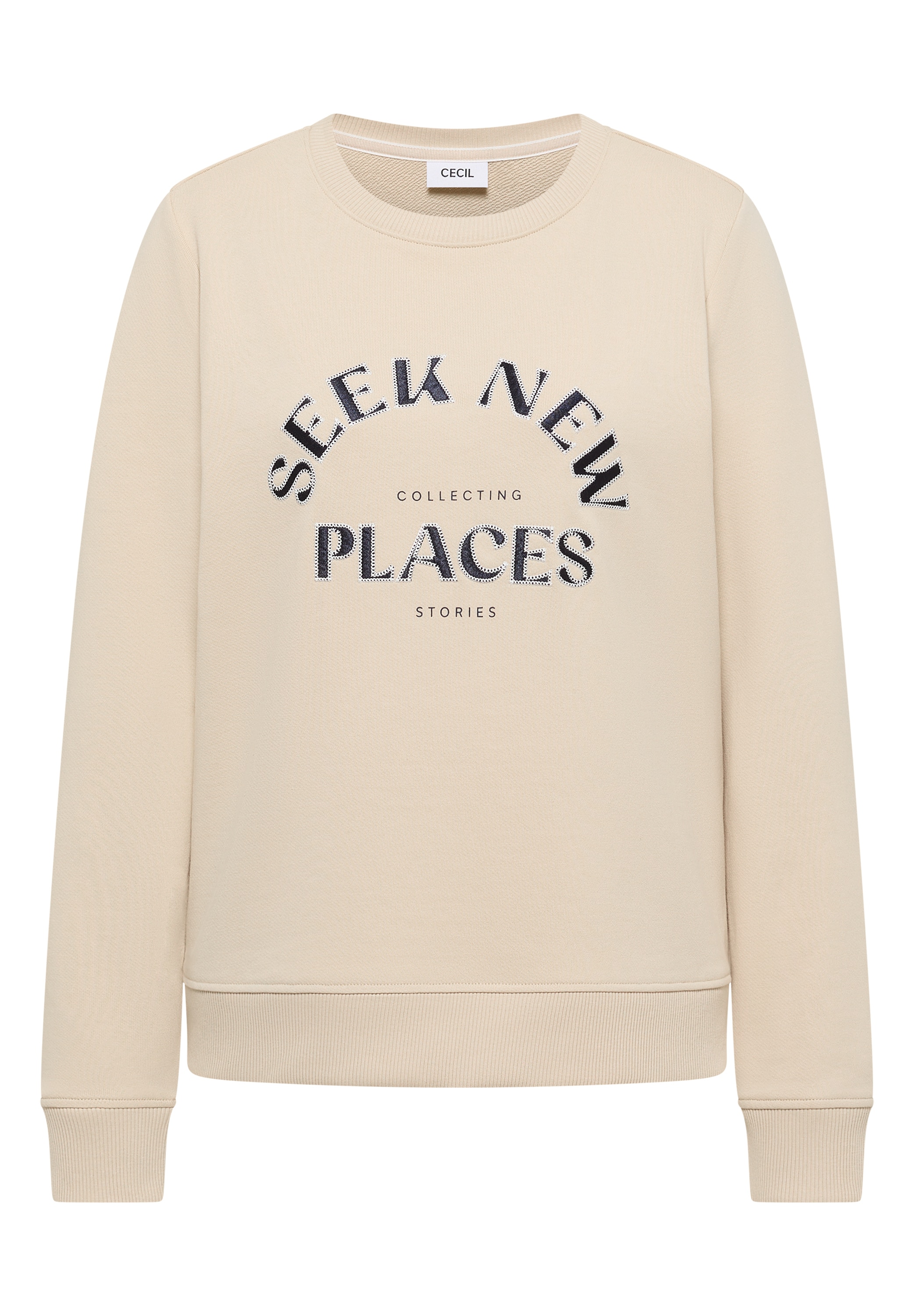 Cecil Sweatshirt , mit feiner Stickerei auf der Vorderseite
