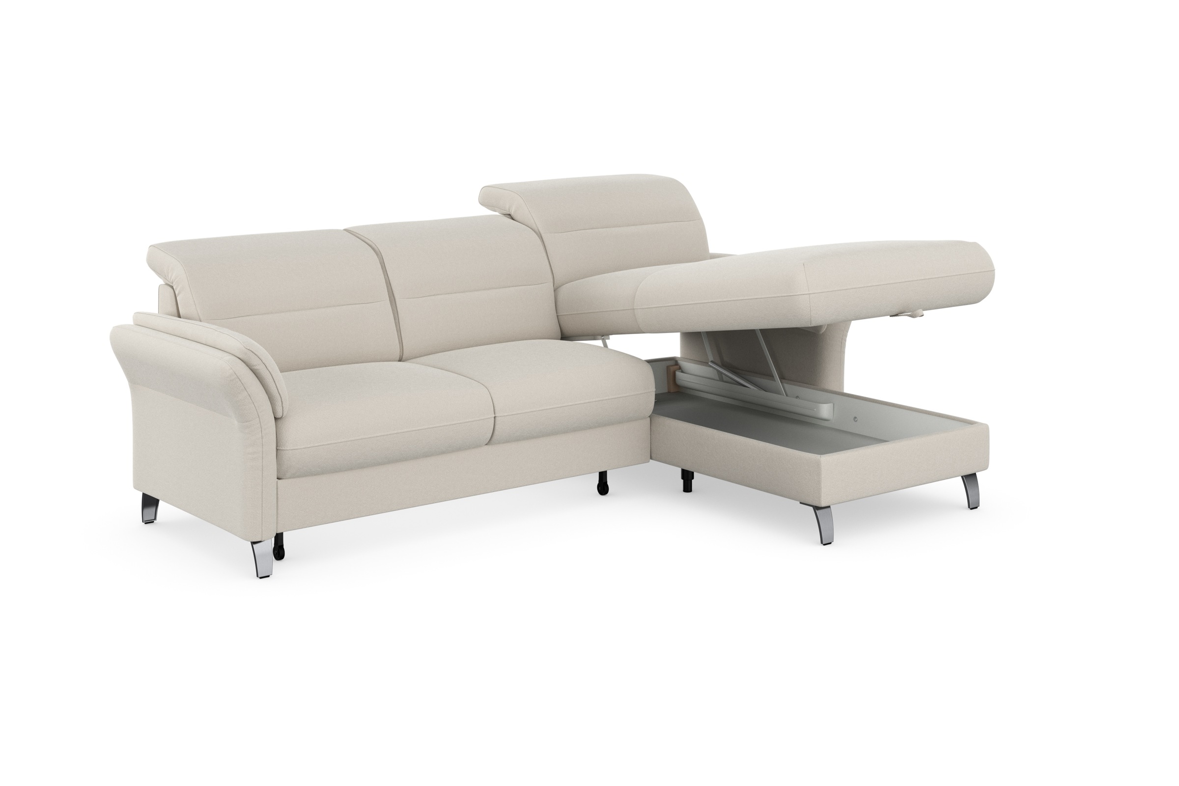 sit&more Ecksofa »Grenoble L-Form mit Federkern«, wahlweise mit Bettfunktion, Bettkasten, Arm- und Kopfteilverstellung