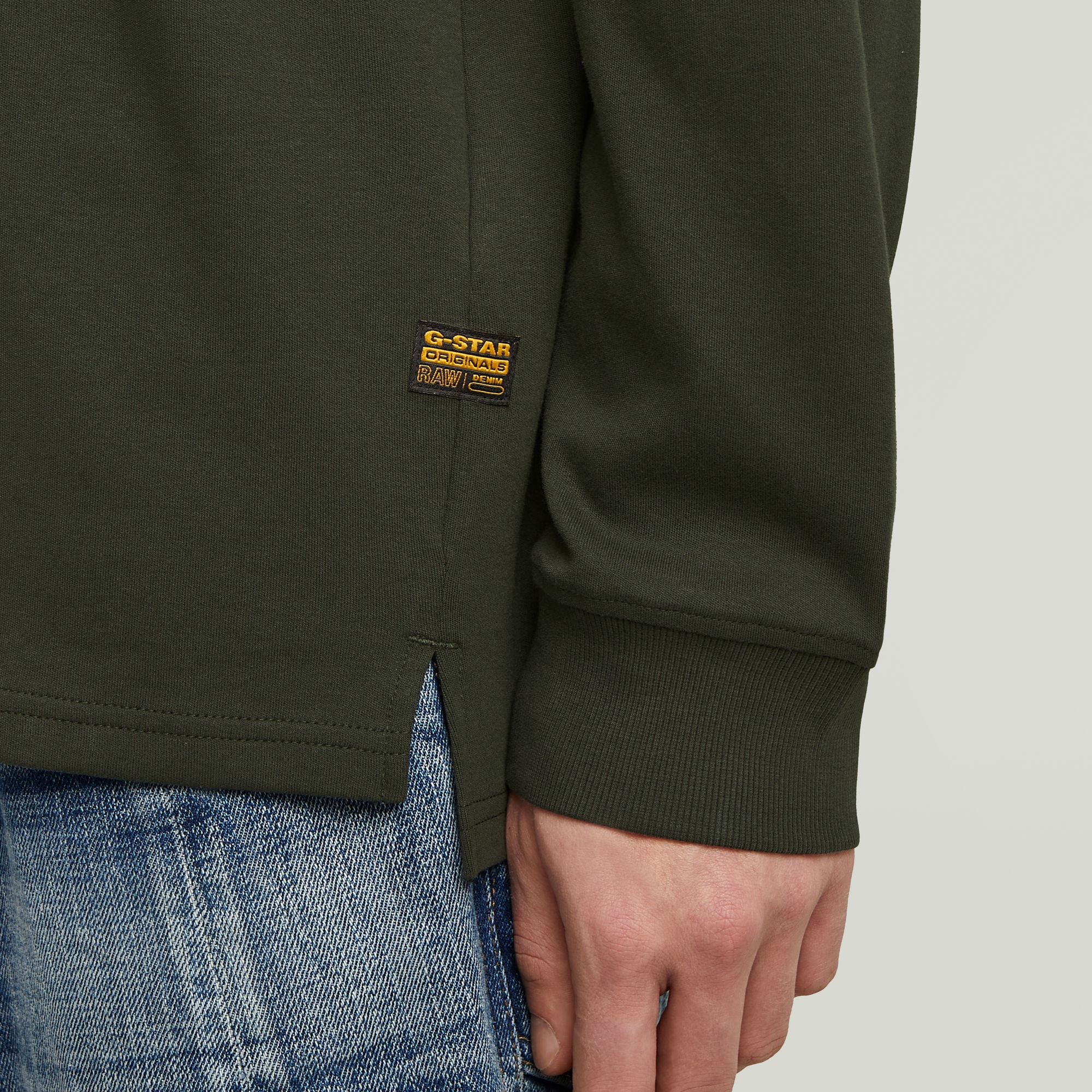 G-STAR Longsleeve »Nifous R« mit geripptem Einsatz vorne