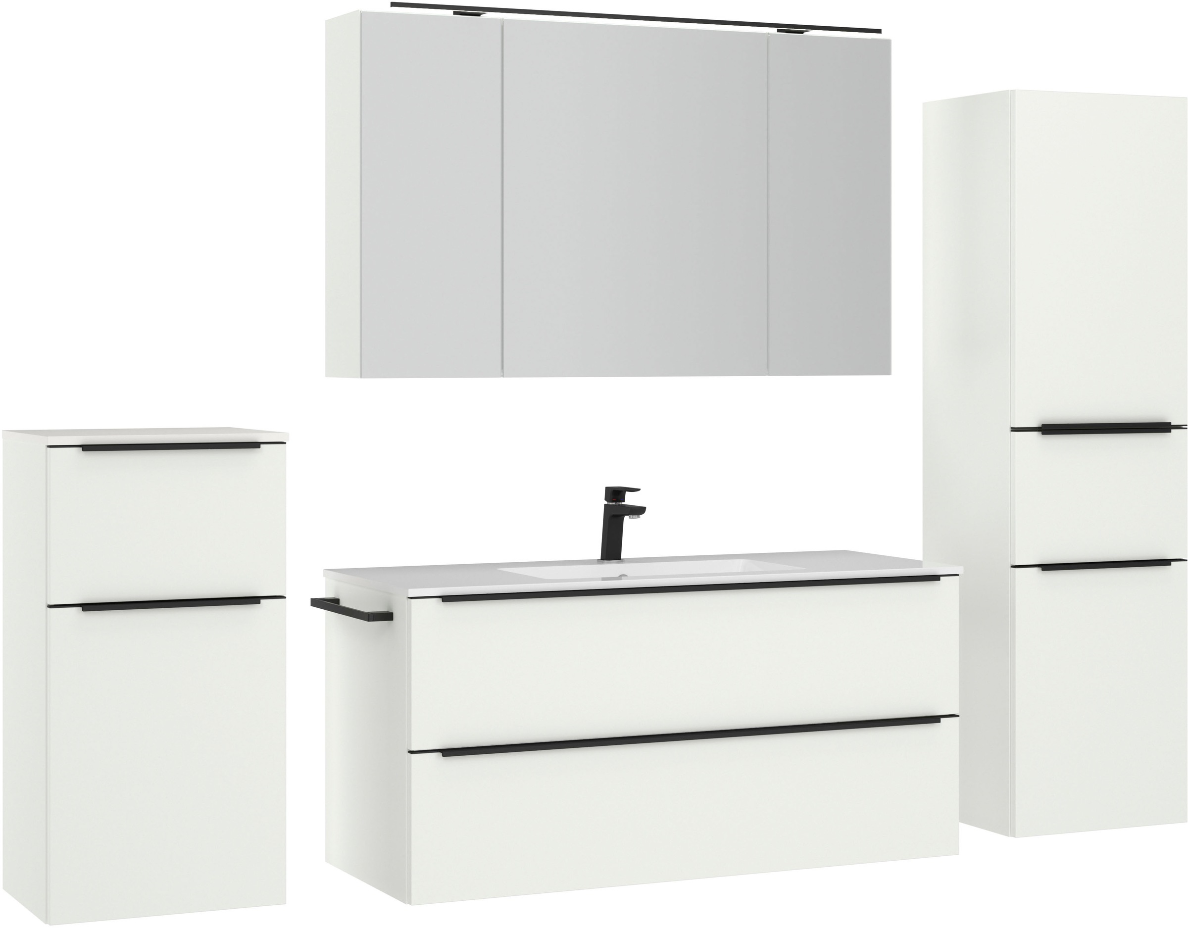 nobilia® Badmöbel-Set »Levere« vormontiert, mit Soft-Close, 4 Stk. tlg. günstig online kaufen