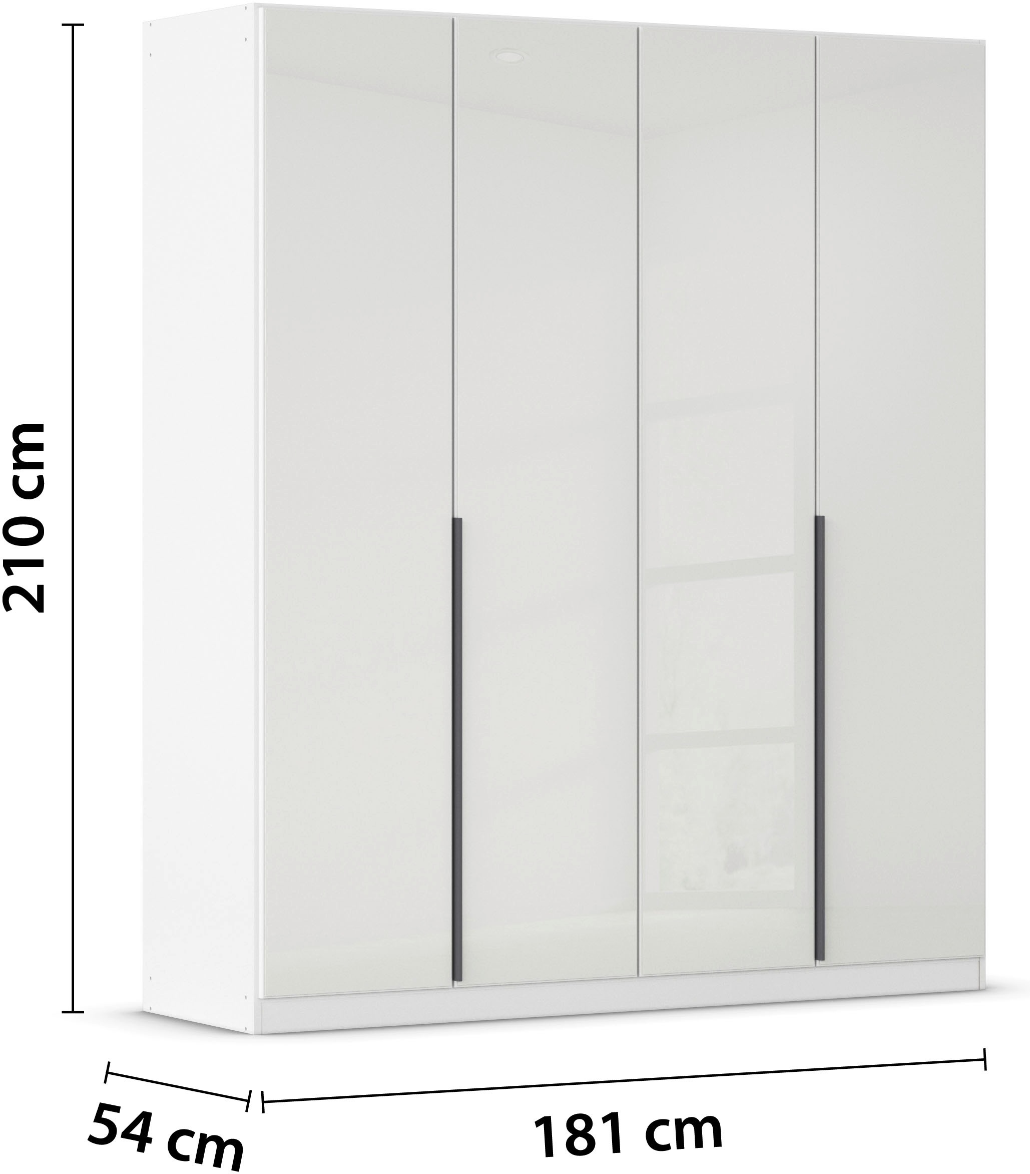 rauch Drehtürenschrank »Kleiderschrank Kleiderschränke Schrank Garderobe AGORDO mit Glasfront«, (in zwei Griff-Farben), durchdachte Innenausstattung, in 6 Breiten und 2 Höhen MADE IN GERMANY