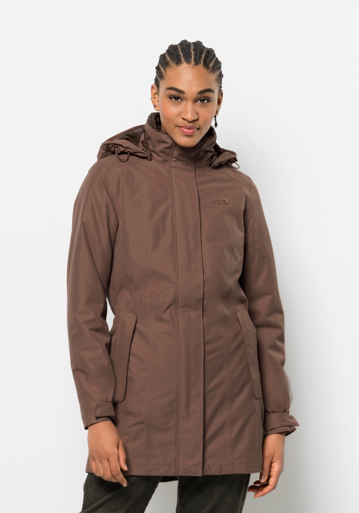 Jack Wolfskin Kurzmantel „MADISON AVENUE COAT“, Gr. S (36), haselnuss