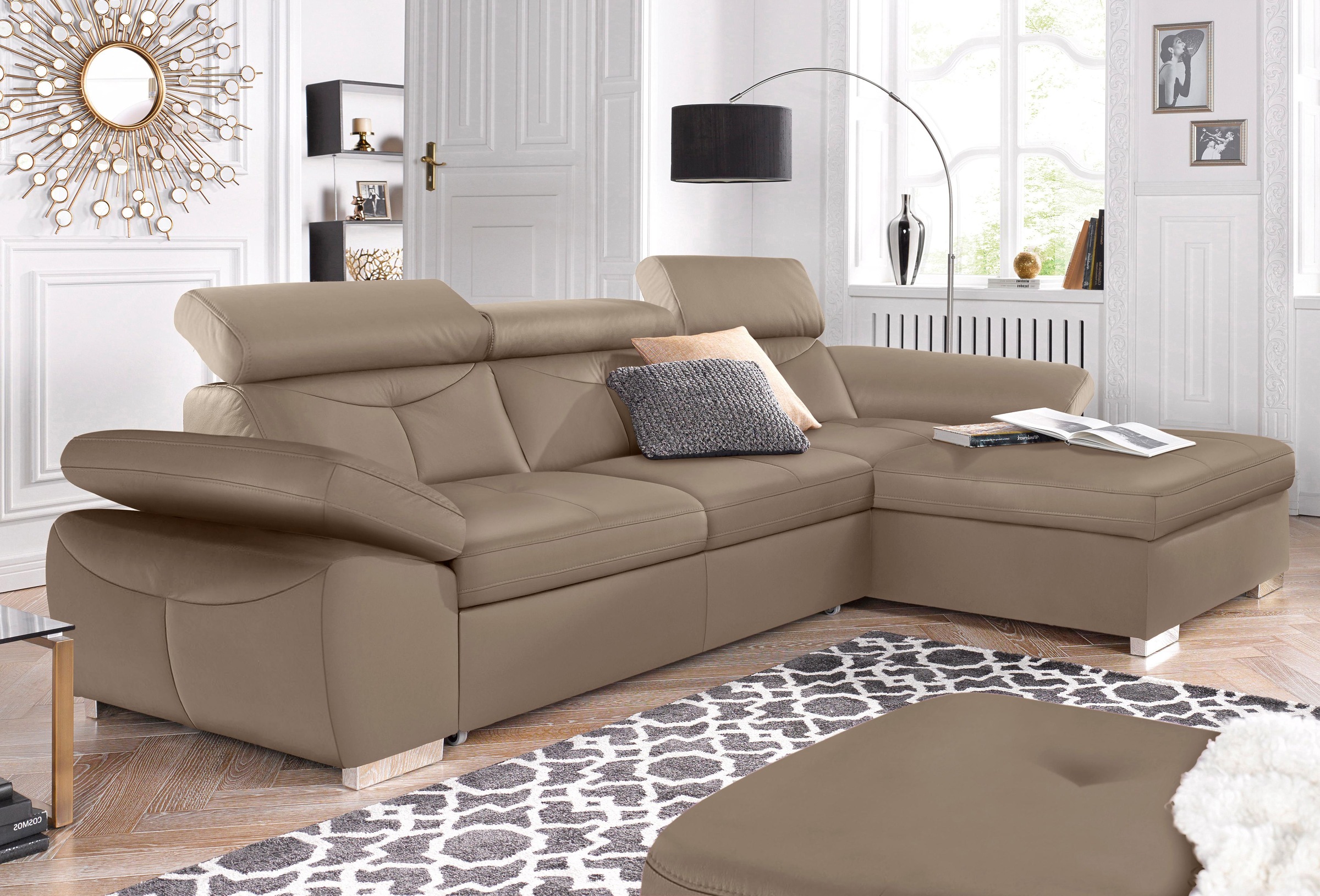 exxpo - sofa fashion Ecksofa »Spring, super bequem, mit Armteil- und Kopfte günstig online kaufen