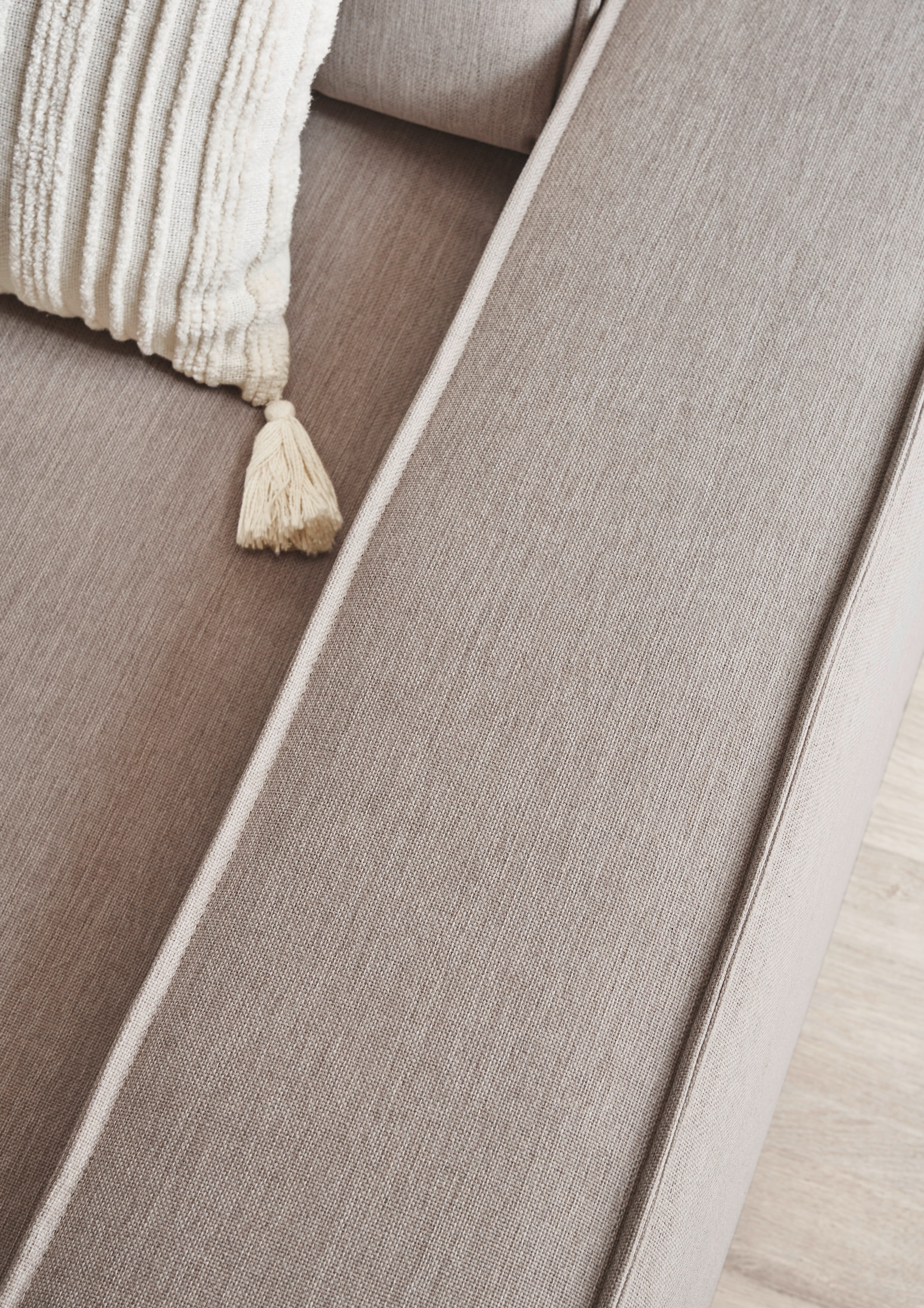 Home affaire Ecksofa »NEU: SHERWOODL XXL 284, Big-Sofa L-Form, tiefe Sitzfläche 95 cm, Cord,«, Leinenoptik, Recamiere rechts/links, auch als Schlafsofa stellbar