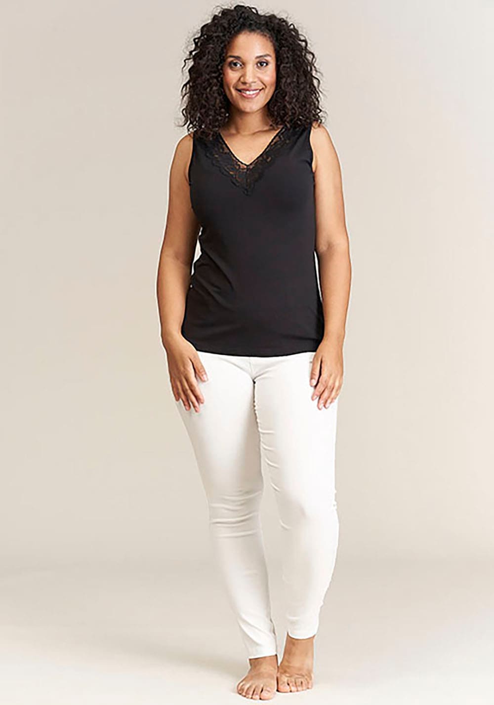 SANDGAARD Tanktop mit Spitze am Ausschnitt