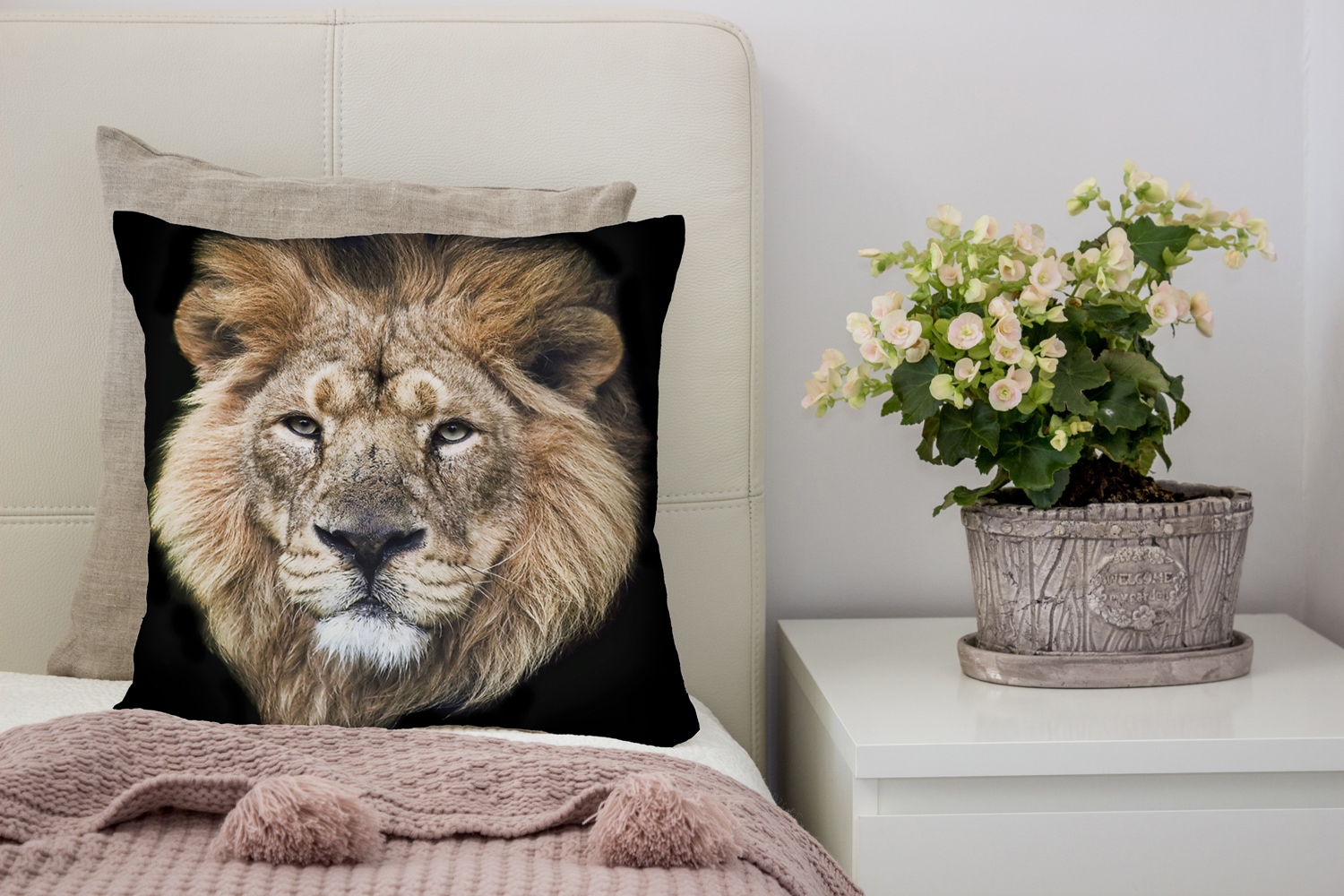 queence Dekokissen »Frank«, Kissenhülle,Löwe,Tiermotiv,Wildtier,Majestätisch,Naturmotiv,Kraftvoll