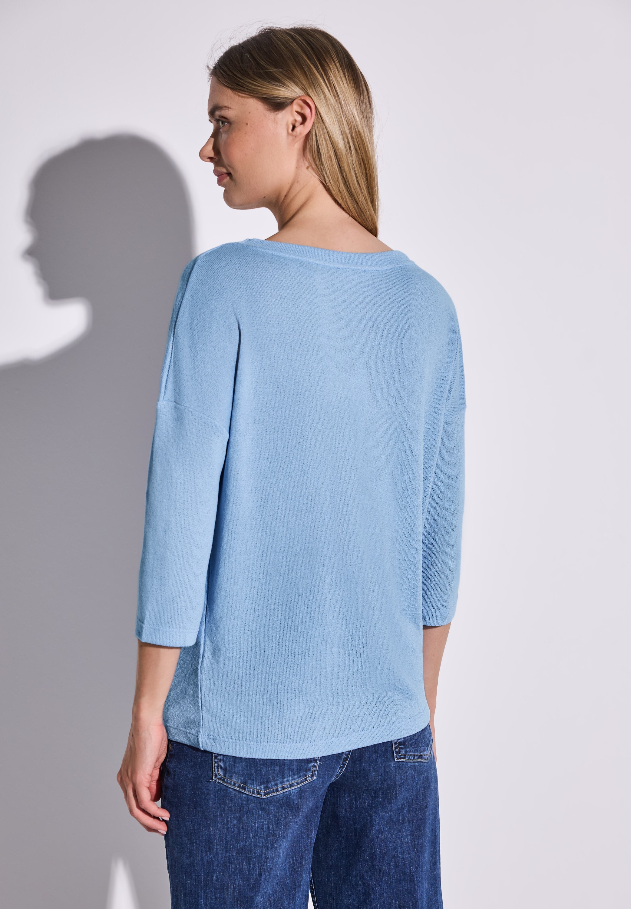 STREET ONE T-Shirt, 3/4-Arm und im Strick-Look