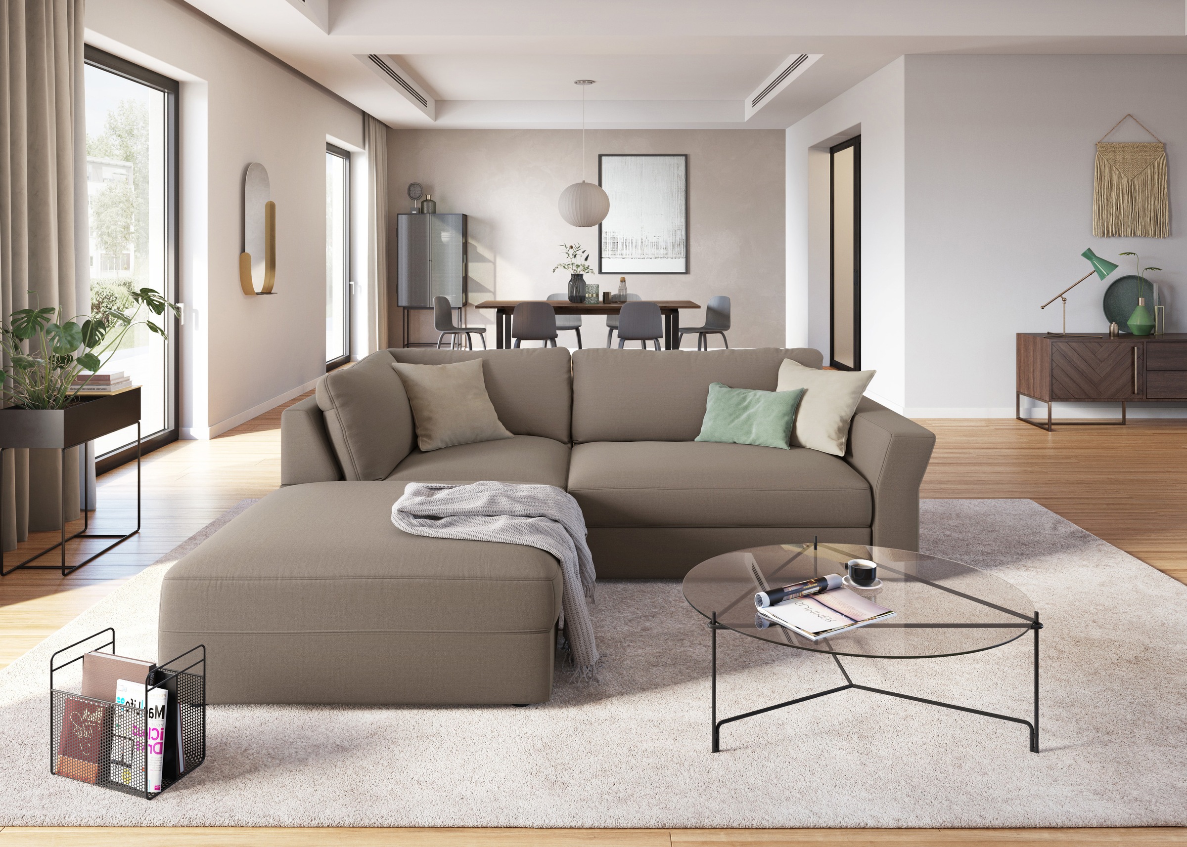 sit&more Ecksofa »Cadabra L-Form«, Breite 243 cm, inklusive Sitztiefenverstellung