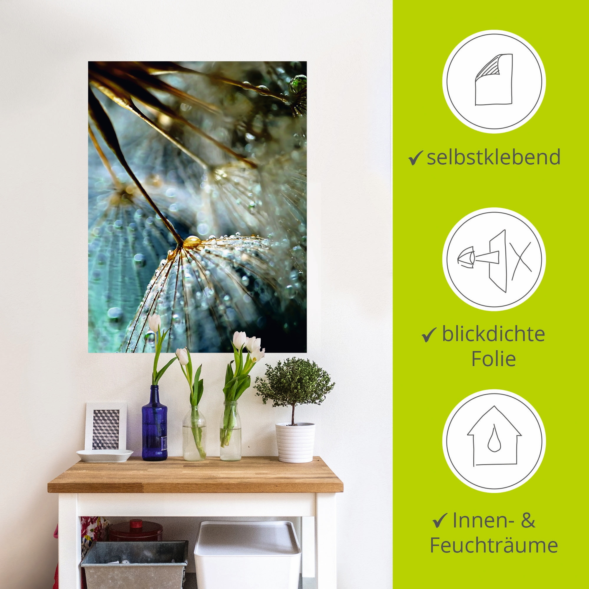 Artland Wandbild »Pusteblume Mystische Schönheit«, Blumen, (1 St.), als Alubild, Outdoorbild, Leinwandbild, Poster, Wandaufkleber